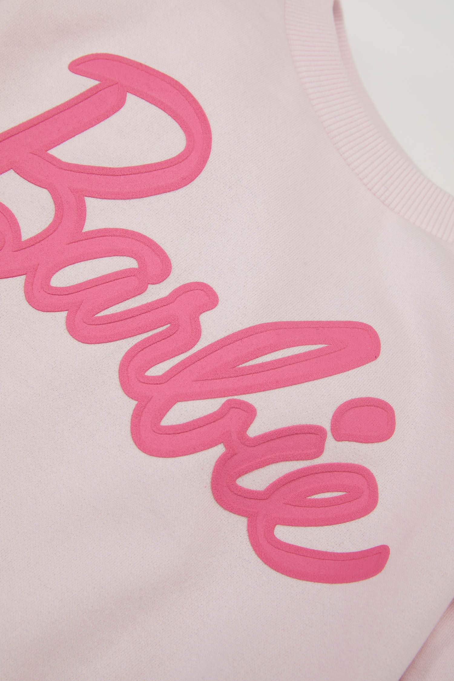 Kız Bebek Barbie Bisiklet Yaka İçi Yumuşak Tüylü Sweatshirt