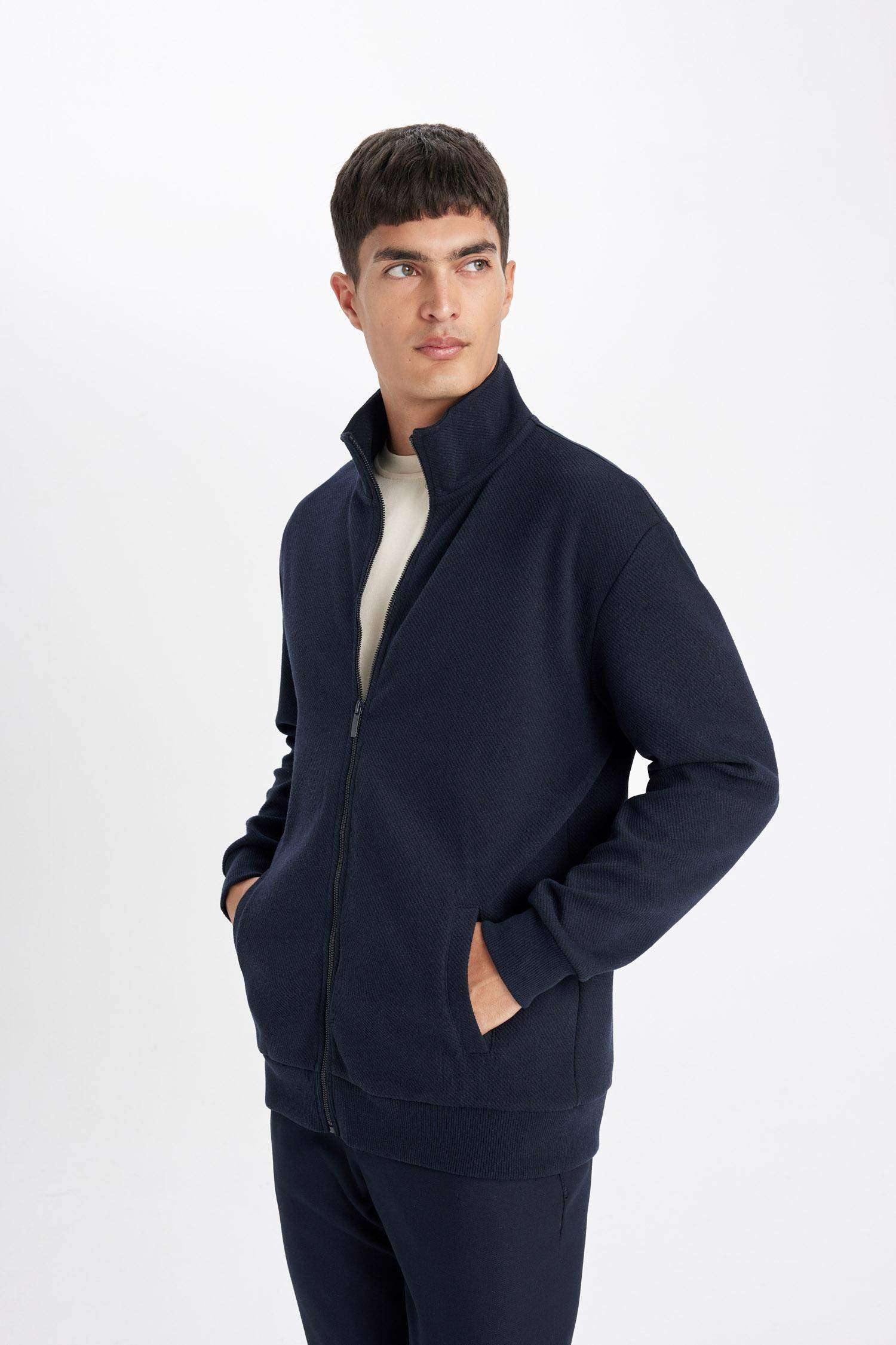 ыңғайлы пішім тік жаға Кардиган