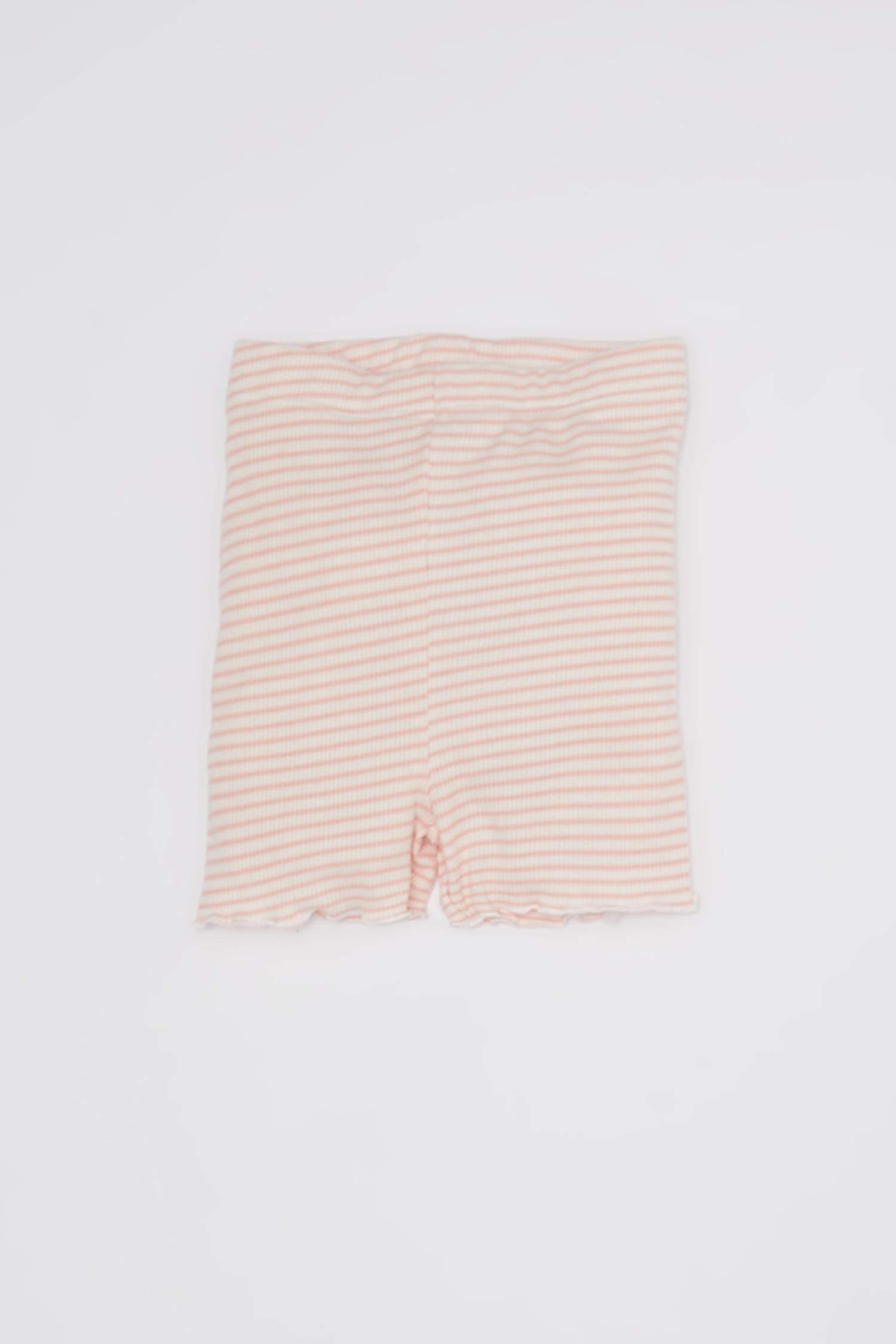 Baby Girl Striped Ribbed Shorts
