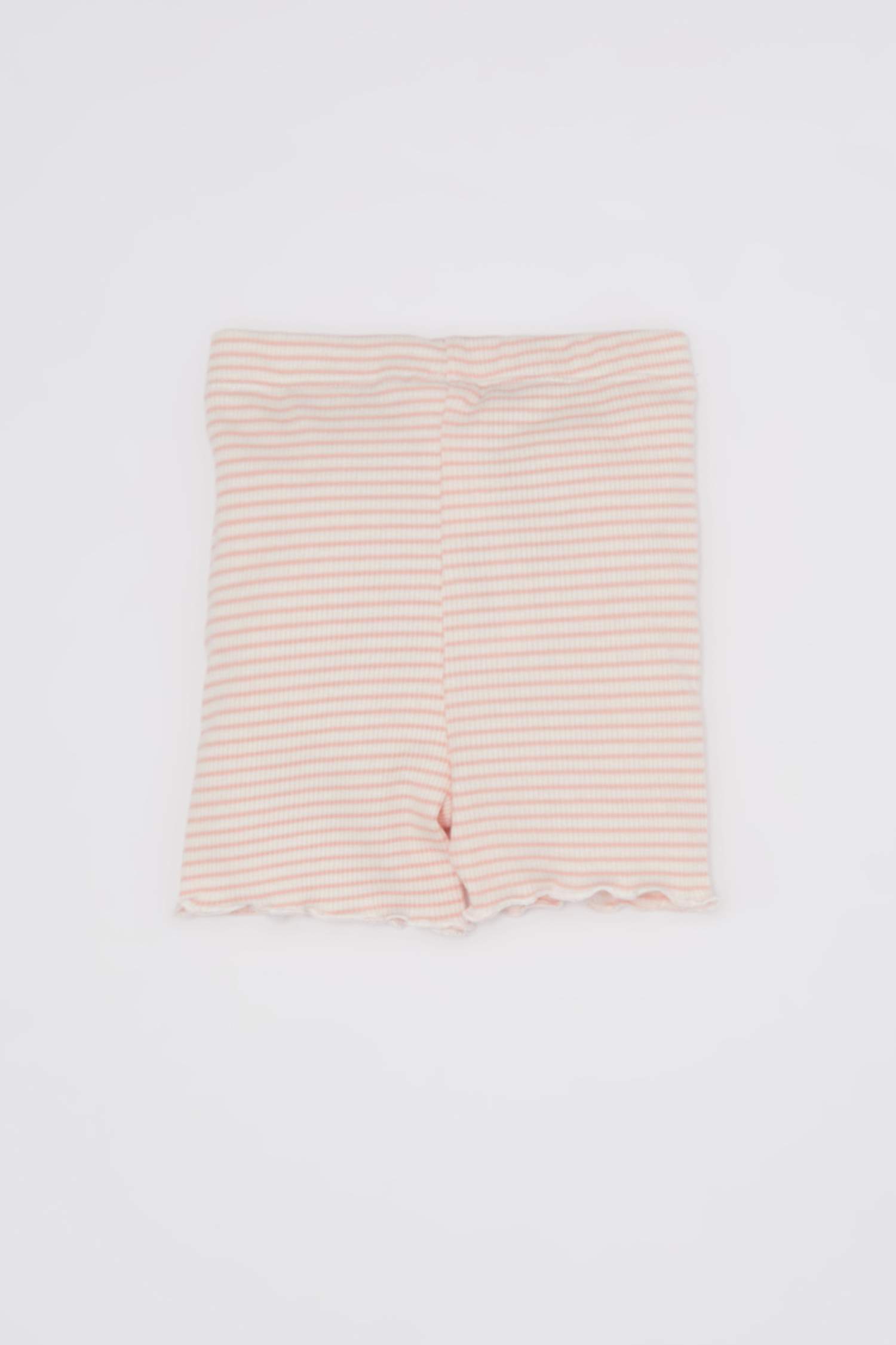 Baby Girl Striped Ribbed Shorts