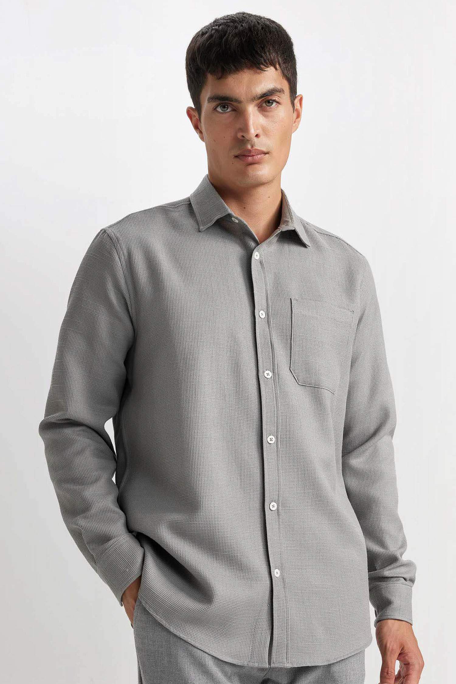 Regular Fit Polo Yaka Pamuklu Uzun Kollu Gömlek