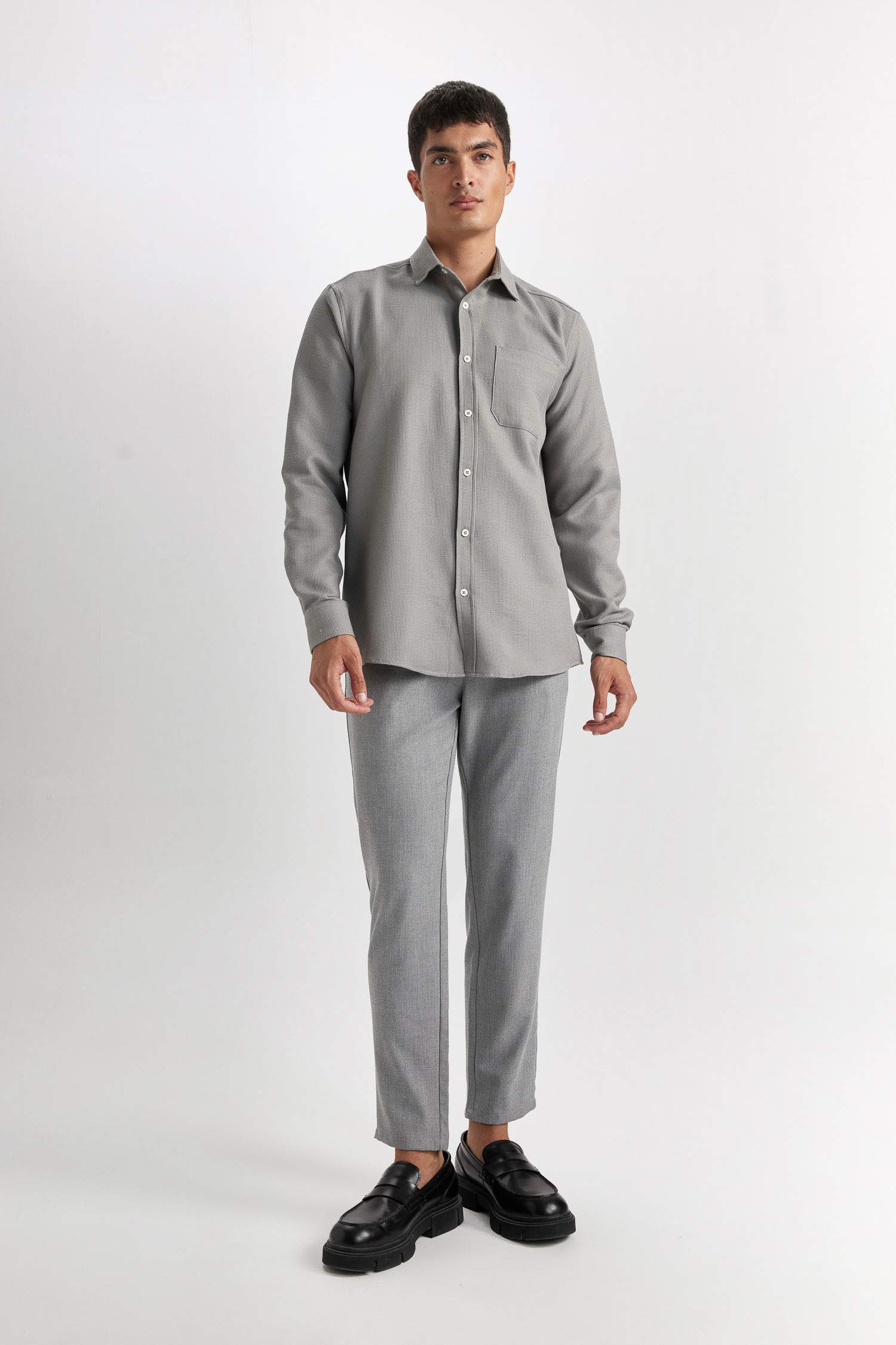 Regular Fit Polo Yaka Pamuklu Uzun Kollu Gömlek