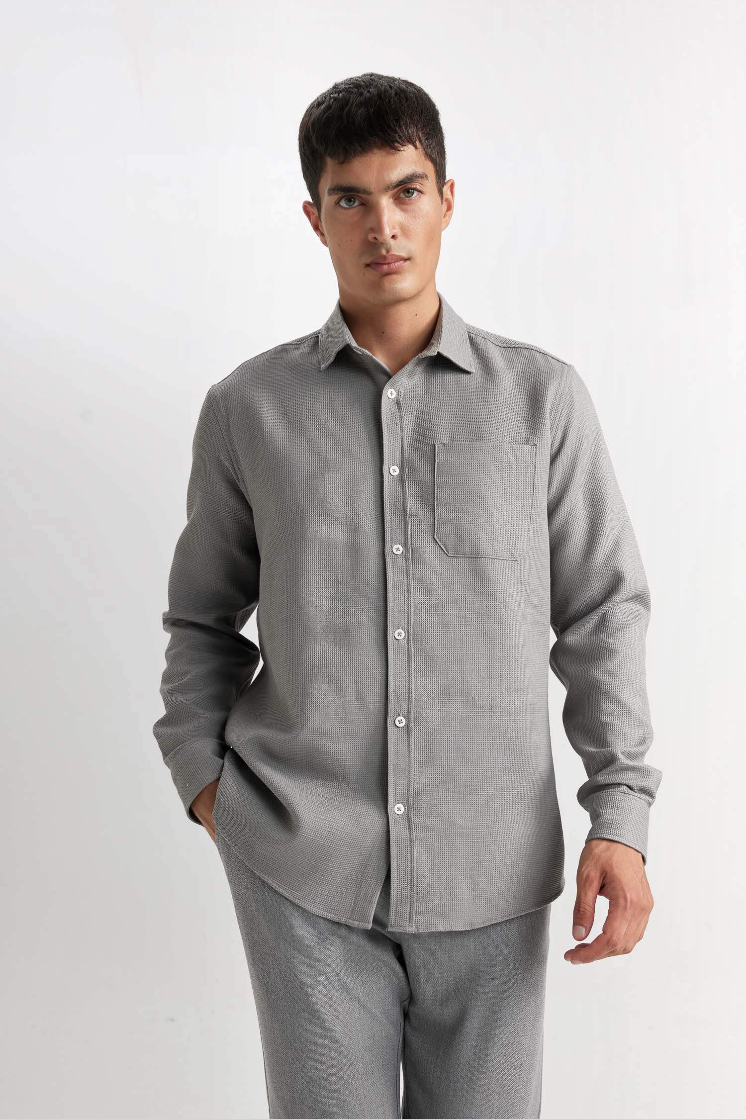 Regular Fit Polo Yaka Pamuklu Uzun Kollu Gömlek