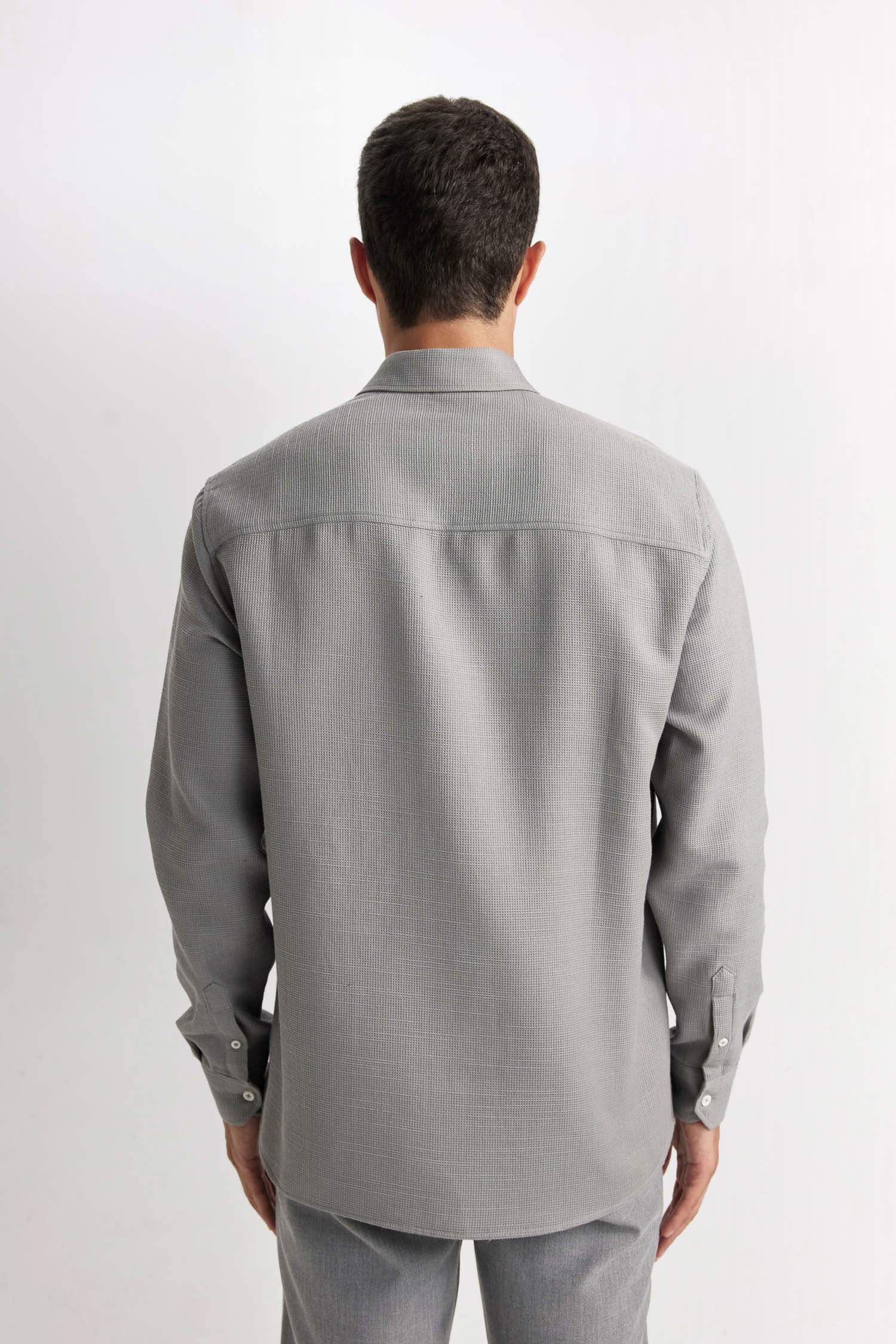 Regular Fit Polo Yaka Pamuklu Uzun Kollu Gömlek