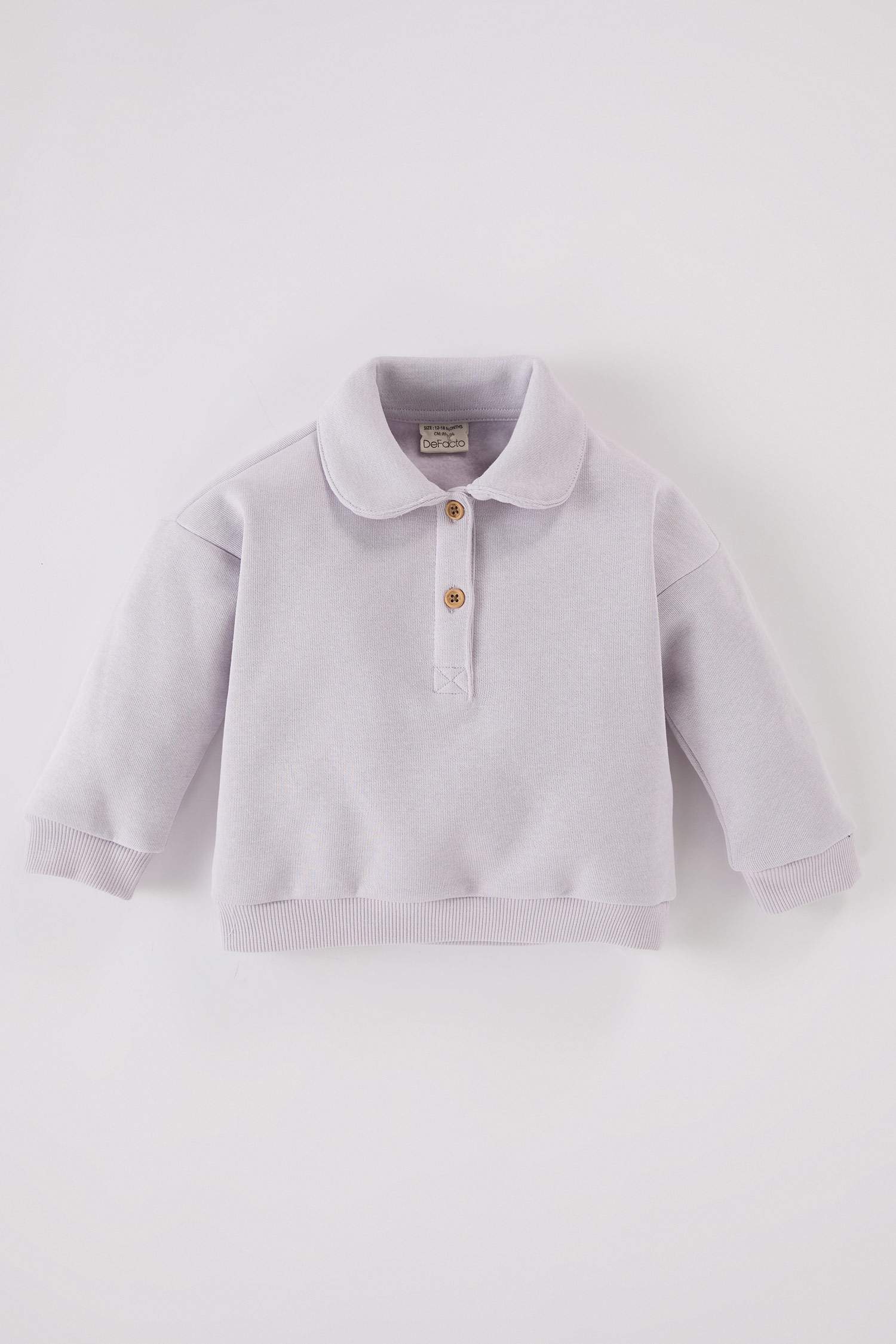 Girl Baby Collar Button-down Sweatshirt