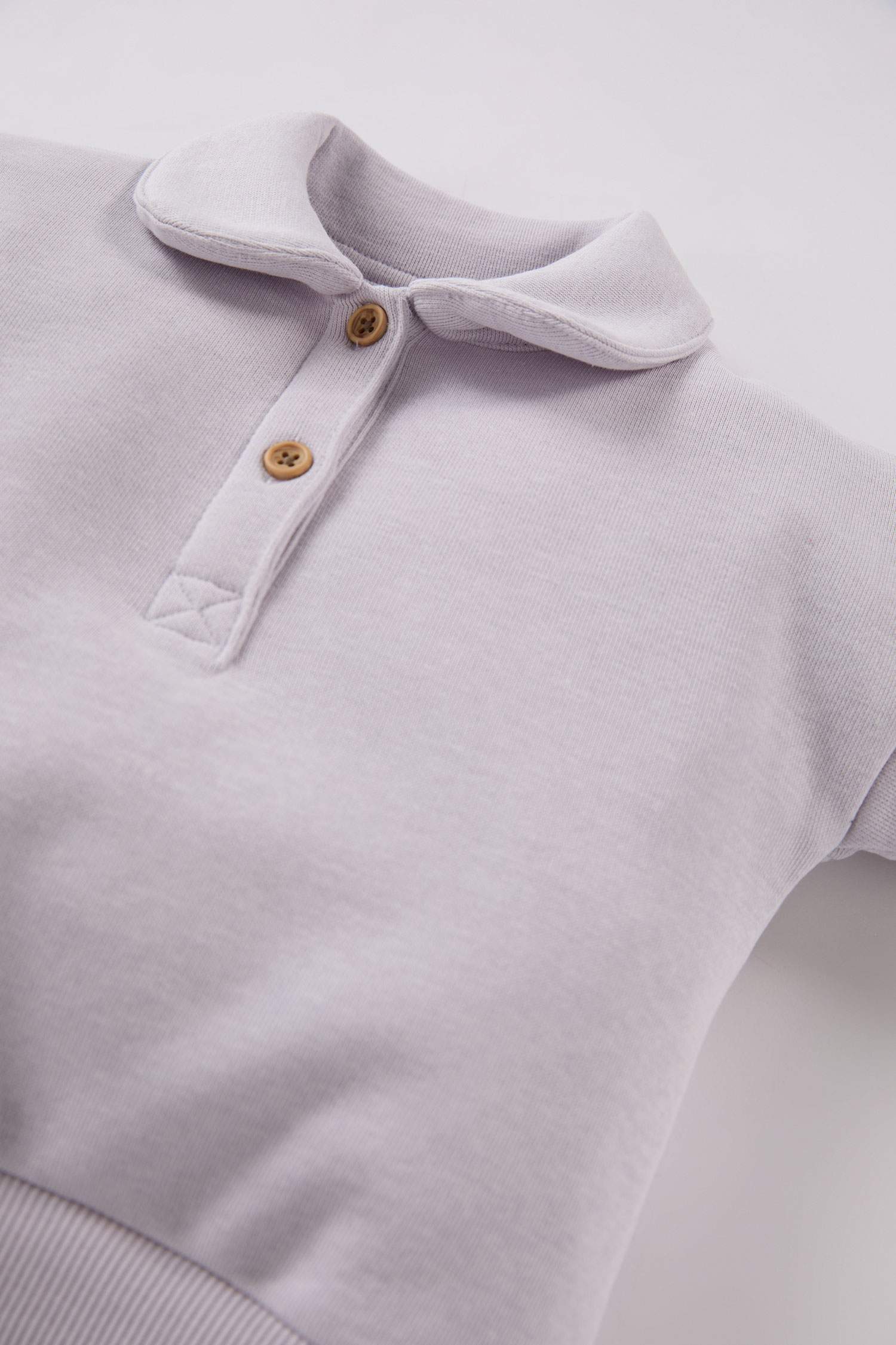 Girl Baby Collar Button-down Sweatshirt