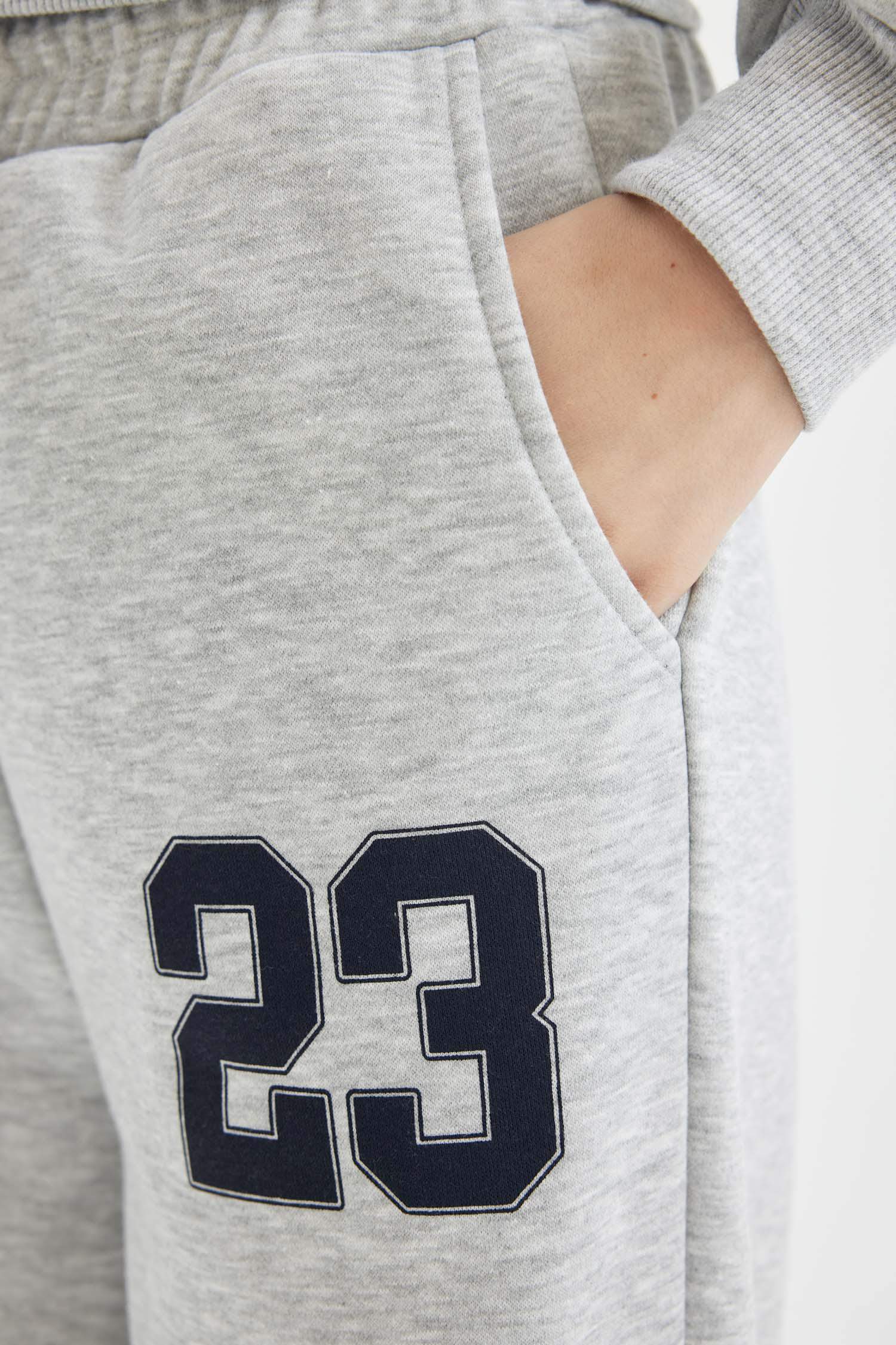 Coool Wide Leg Geniş Bol Paça Eşofman Altı  Beli Bağcıklı Baskılı Kalın