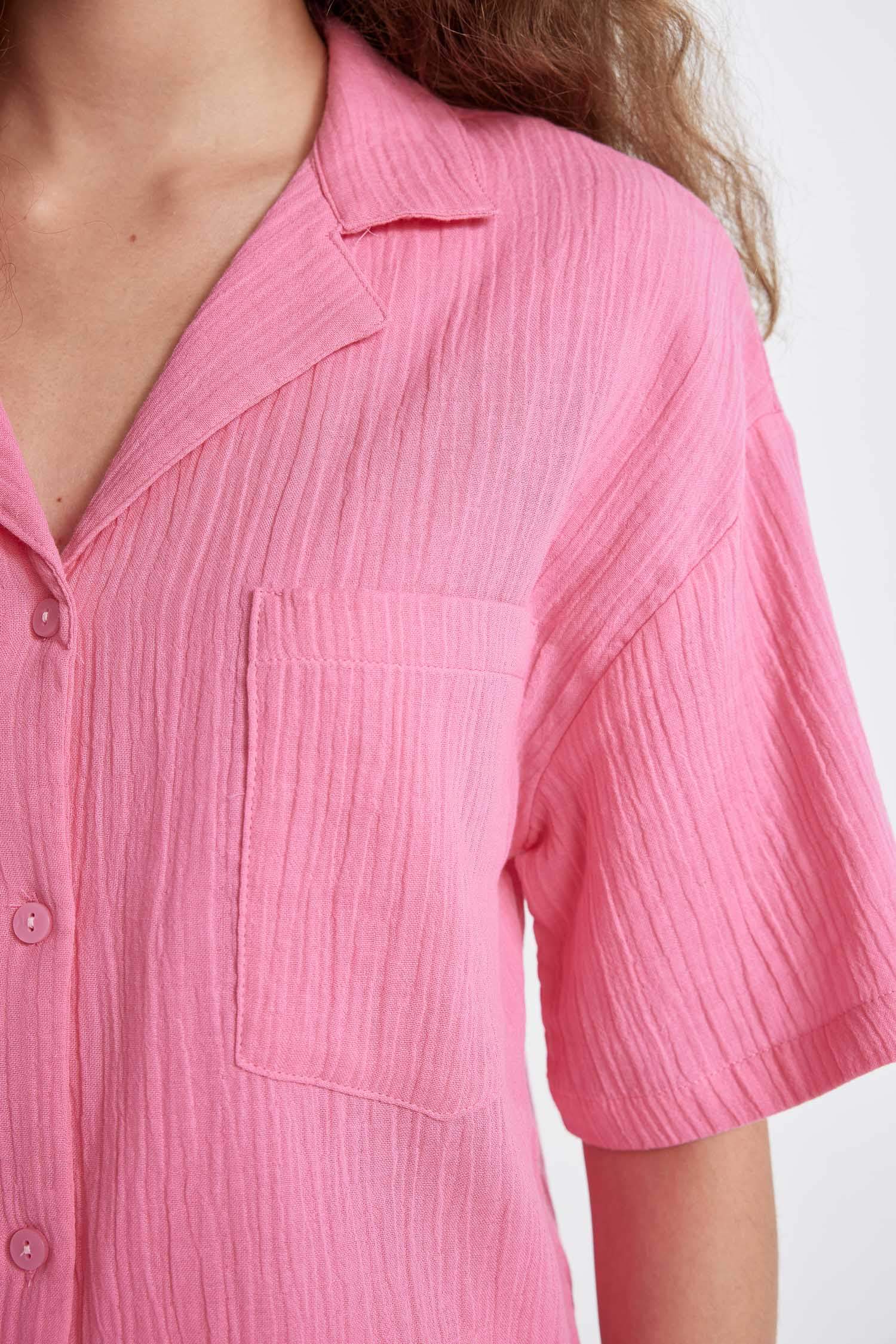 قميص بولو نص ردن موسلين قصة عادية