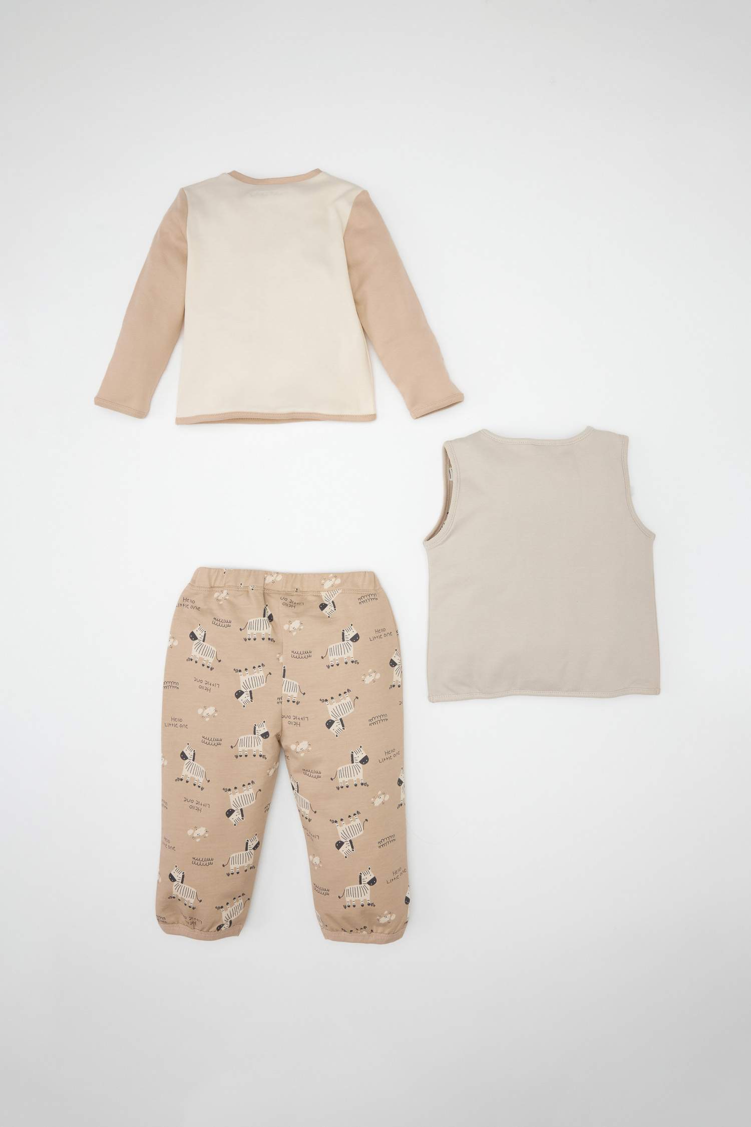 Baby Boy Zebra Patterned Thin Fabric 3 Piece Set