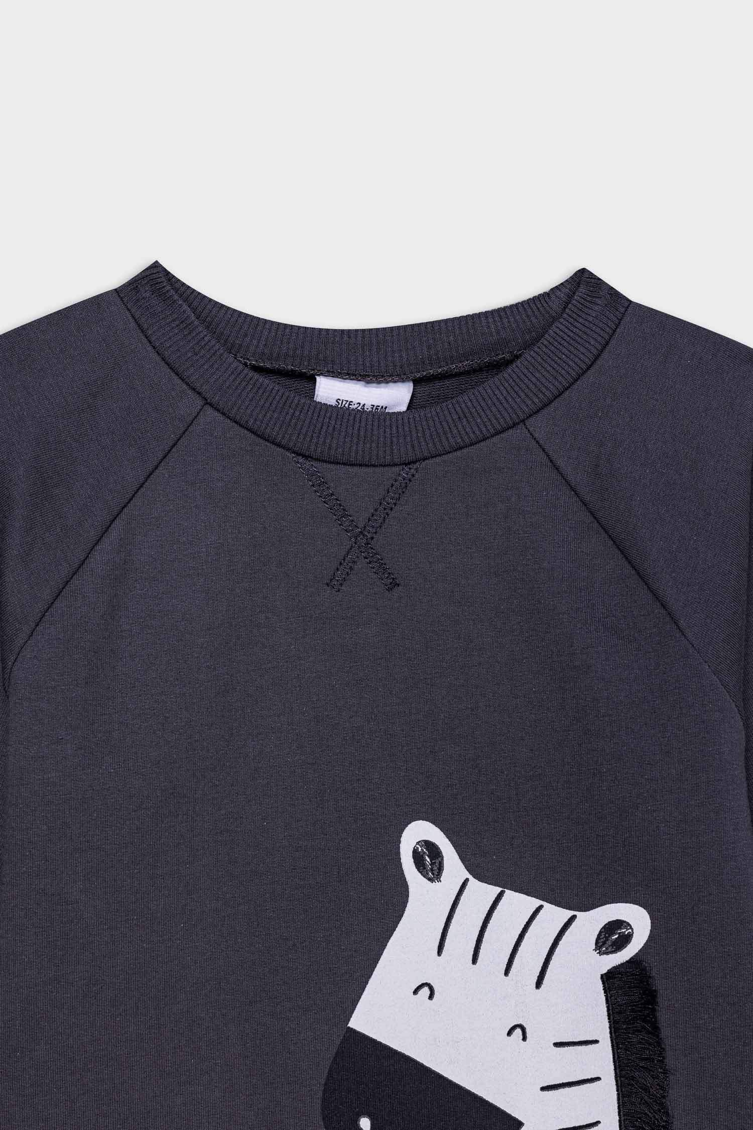 Baby Boy Zebra Patterned Thin Fabric 2 Piece Set