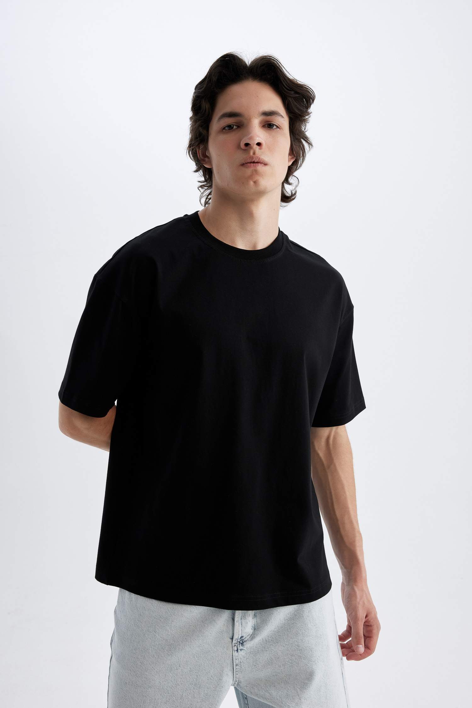 Boxy Fit Crew Neck Short Sleeve T-Shirt