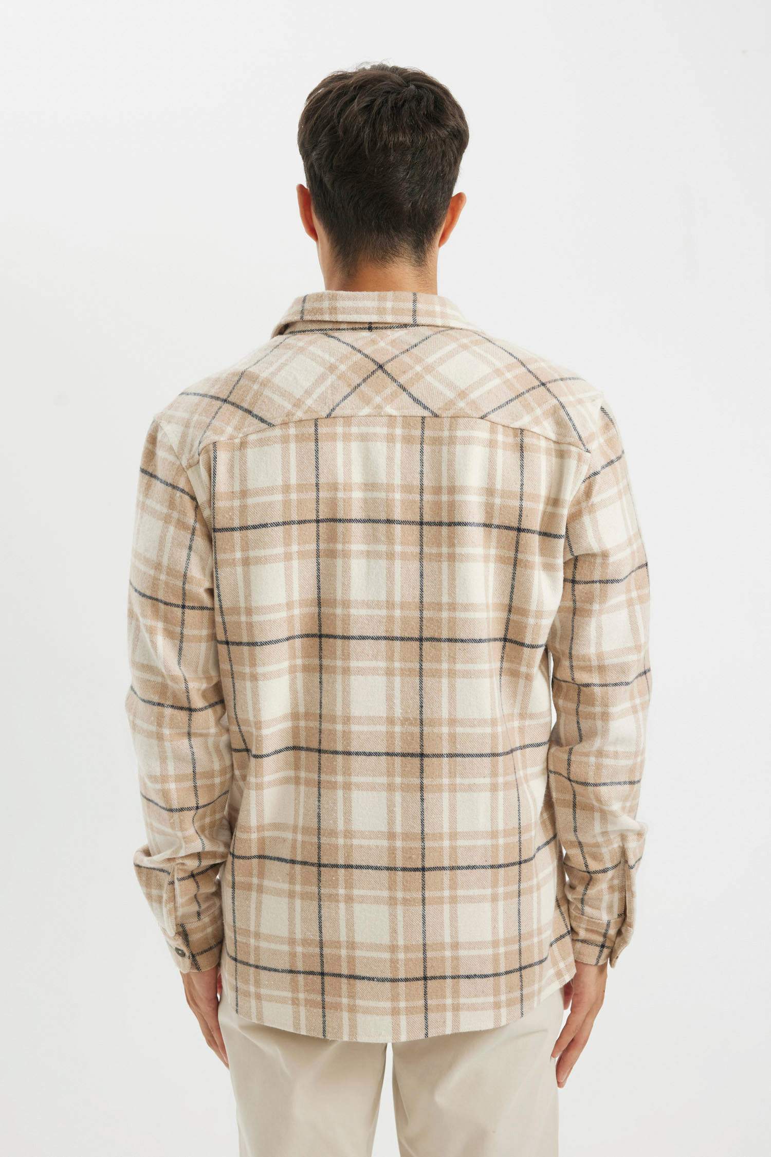 Regular Fit Polo Yaka Kareli Uzun Kollu Gömlek