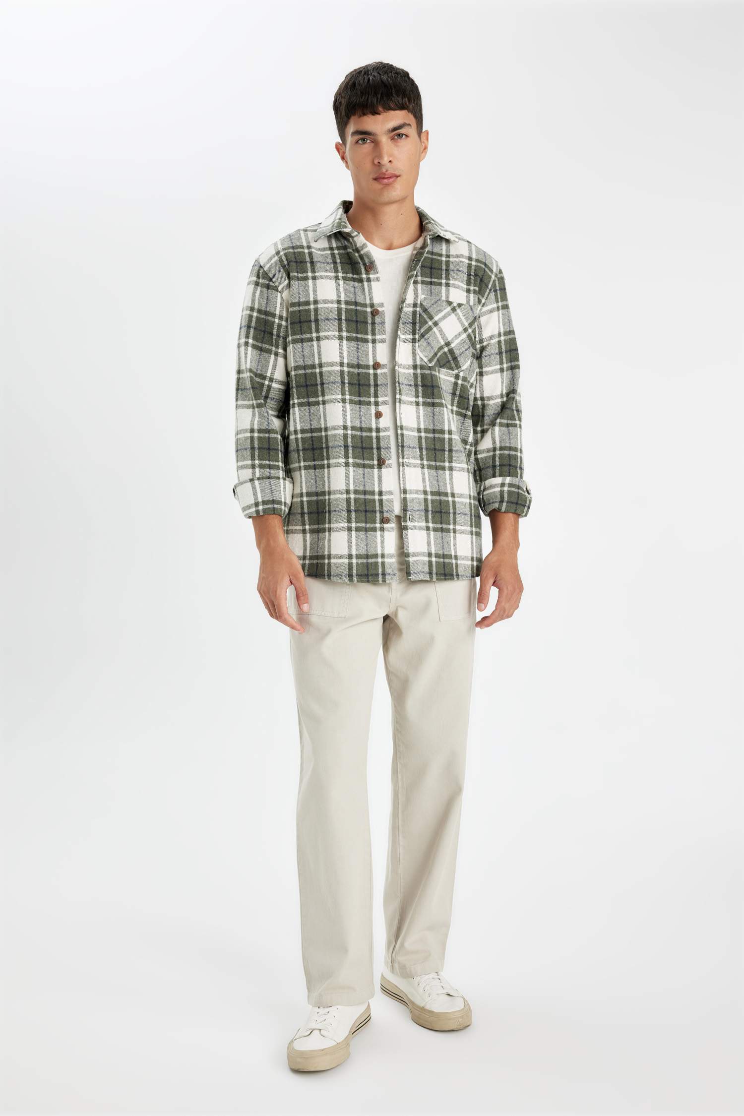 поло жаға Ұзын жеңді көйлек