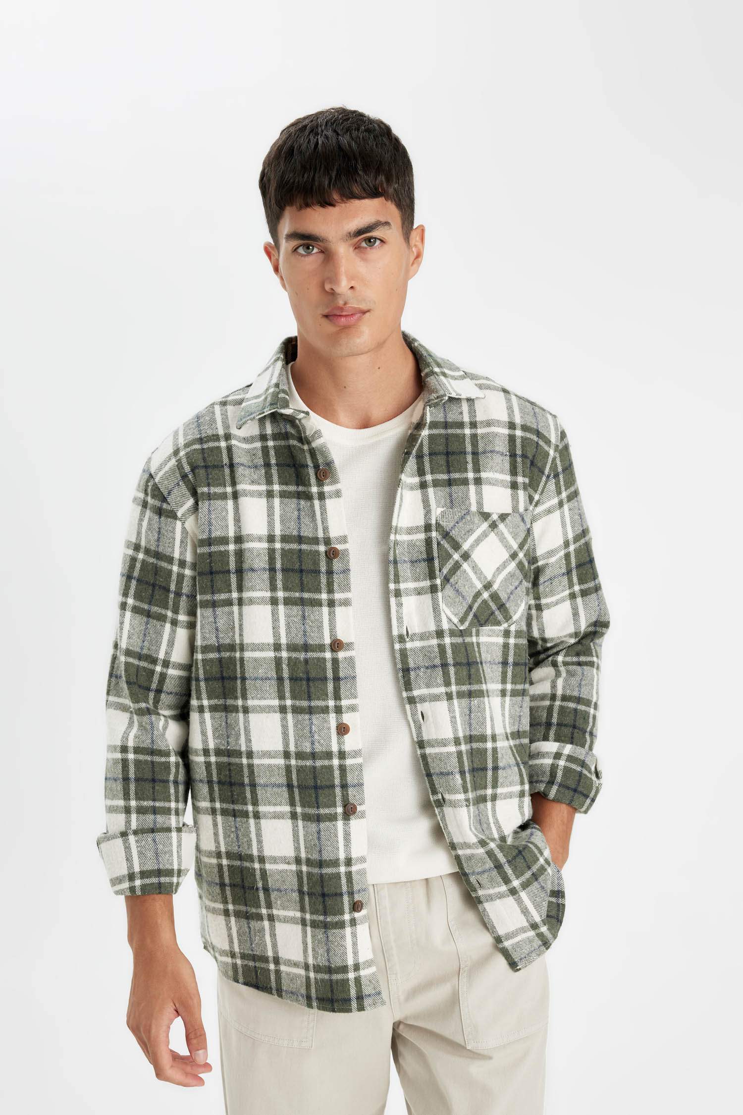 поло жаға Ұзын жеңді көйлек