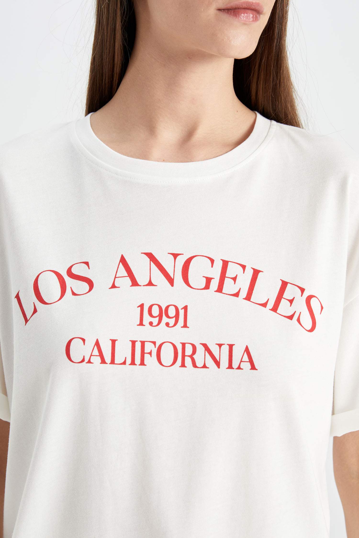 T-Shirt Oversize imprimé à Manches Courtes à Col rond