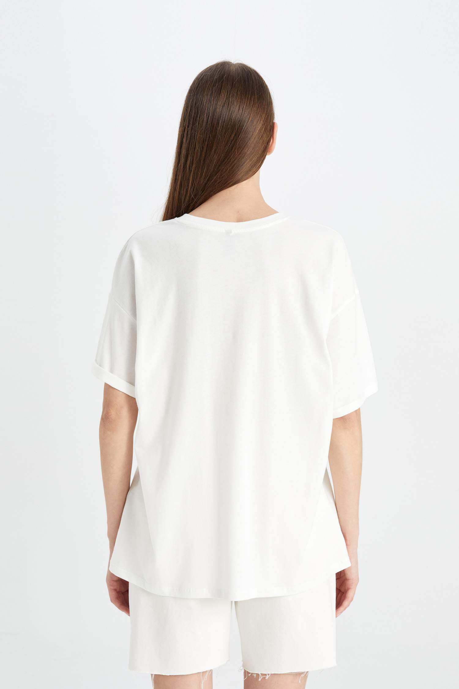 T-Shirt Oversize imprimé à Manches Courtes à Col rond