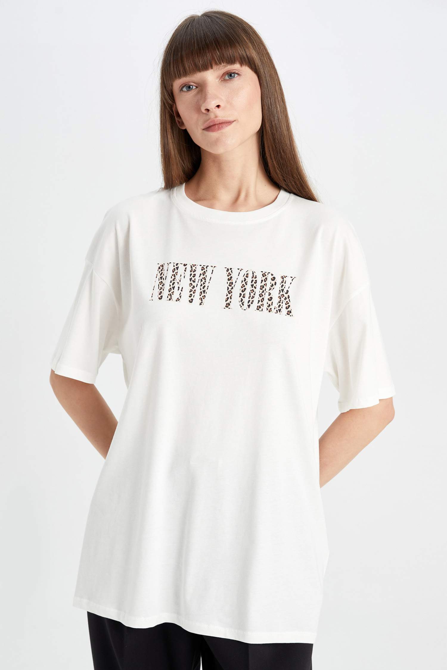 T-Shirt Oversize imprimé à Manches Courtes à Col rond