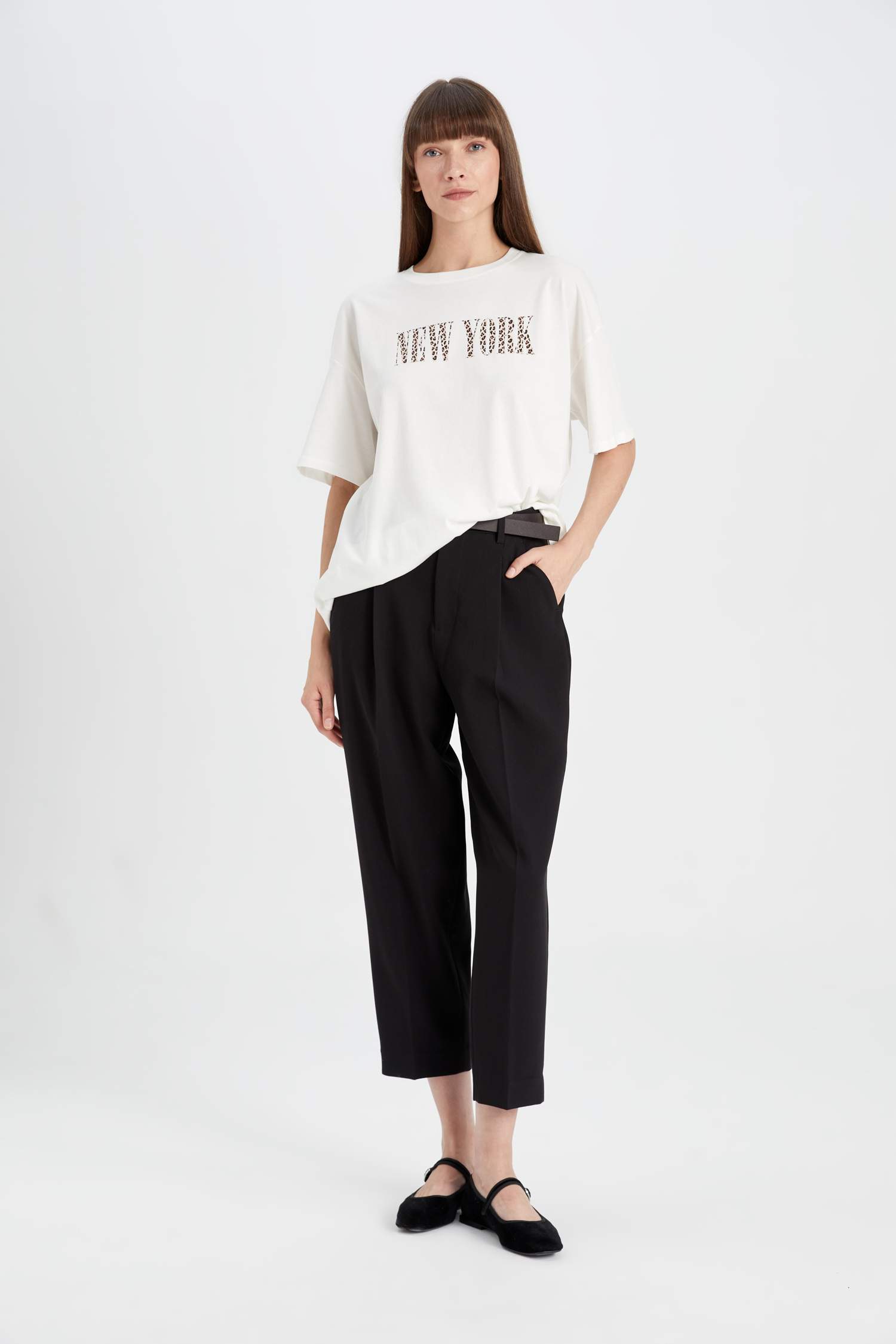 T-Shirt Oversize imprimé à Manches Courtes à Col rond