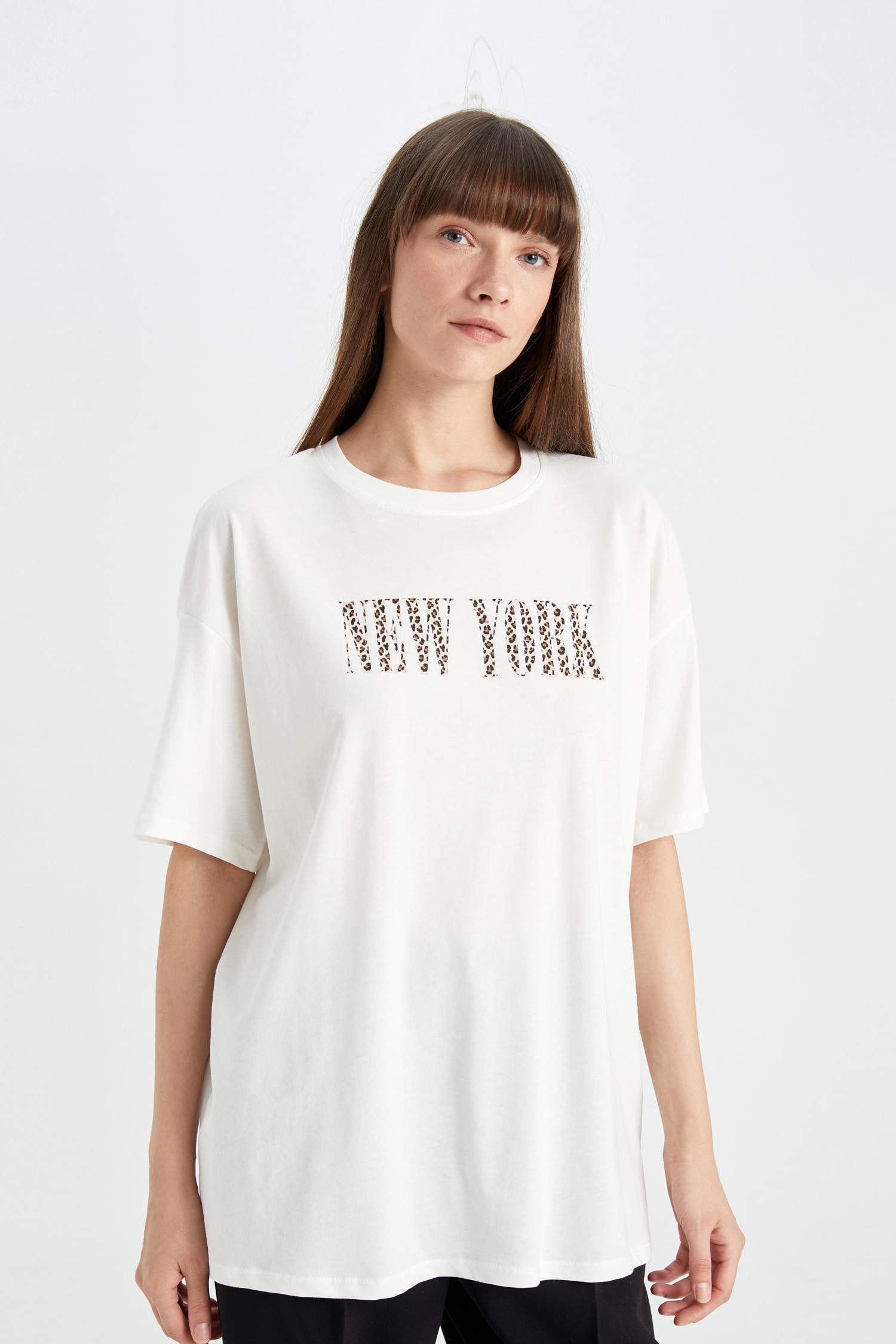 T-Shirt Oversize imprimé à Manches Courtes à Col rond