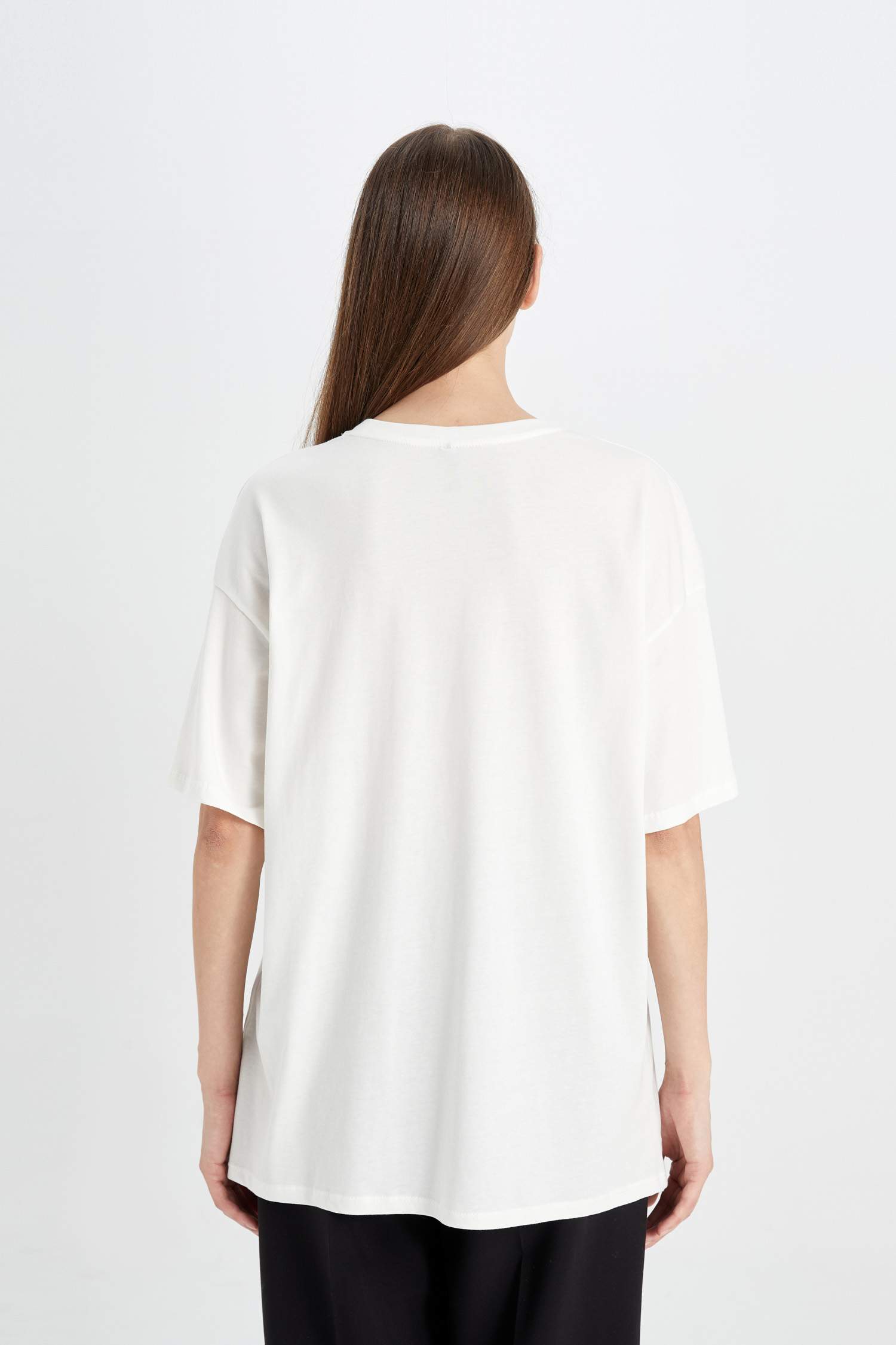 T-Shirt Oversize imprimé à Manches Courtes à Col rond