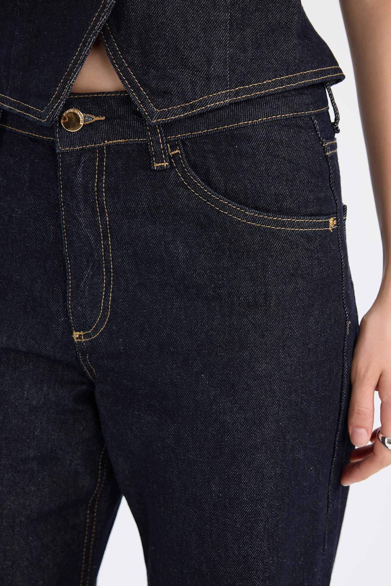 Straight Wide Fit Yüksek Bel Geniş Bol Paça Uzun Jean Pantolon