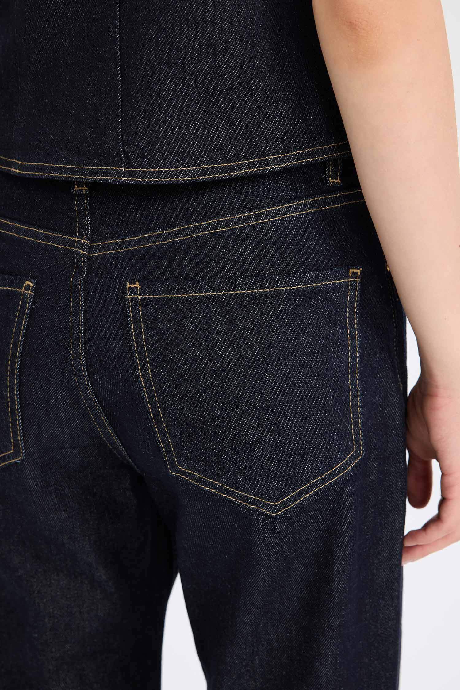 Straight Wide Fit Yüksek Bel Geniş Bol Paça Uzun Jean Pantolon