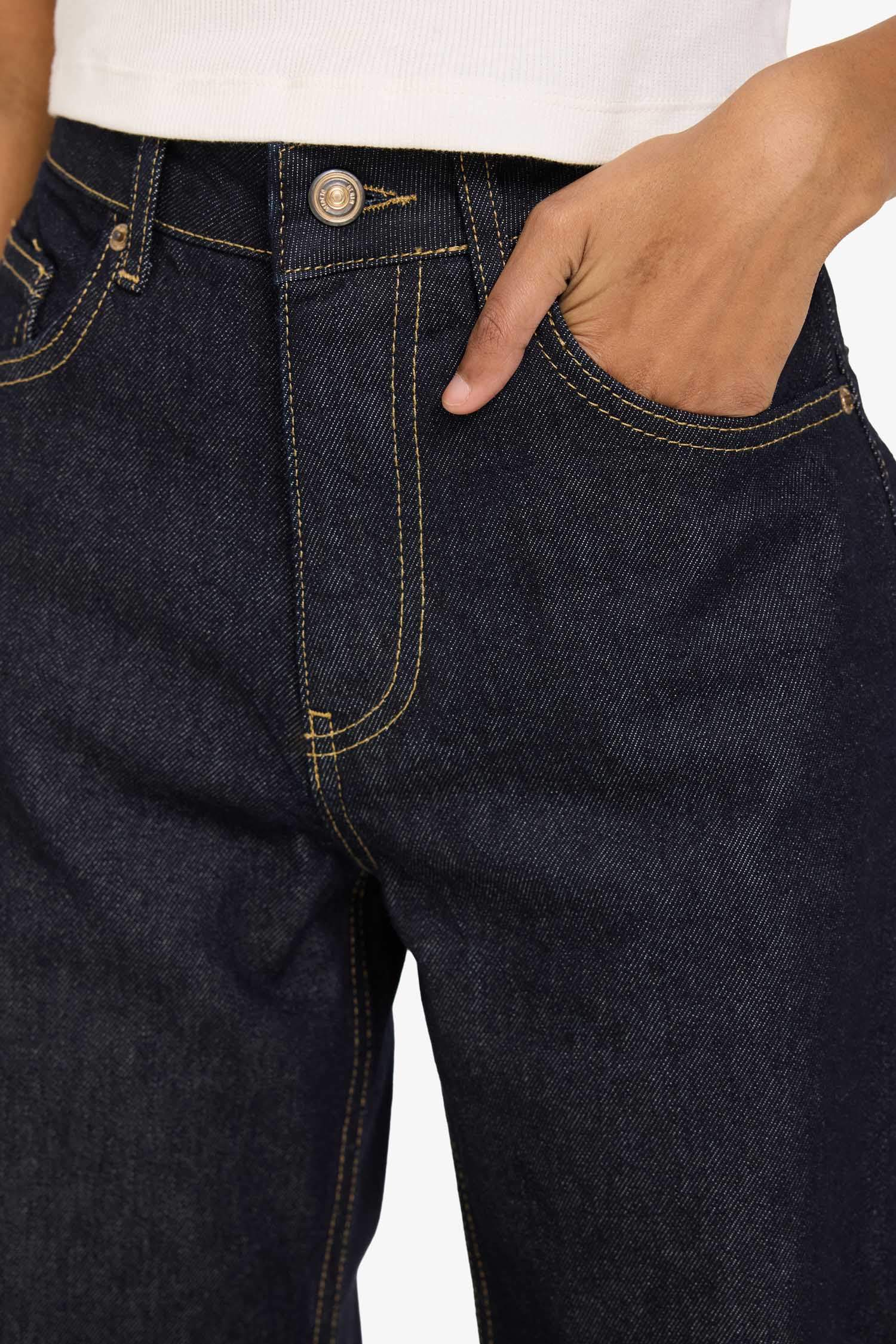 Straight Wide Fit Yüksek Bel Geniş Bol Paça Uzun Jean Pantolon