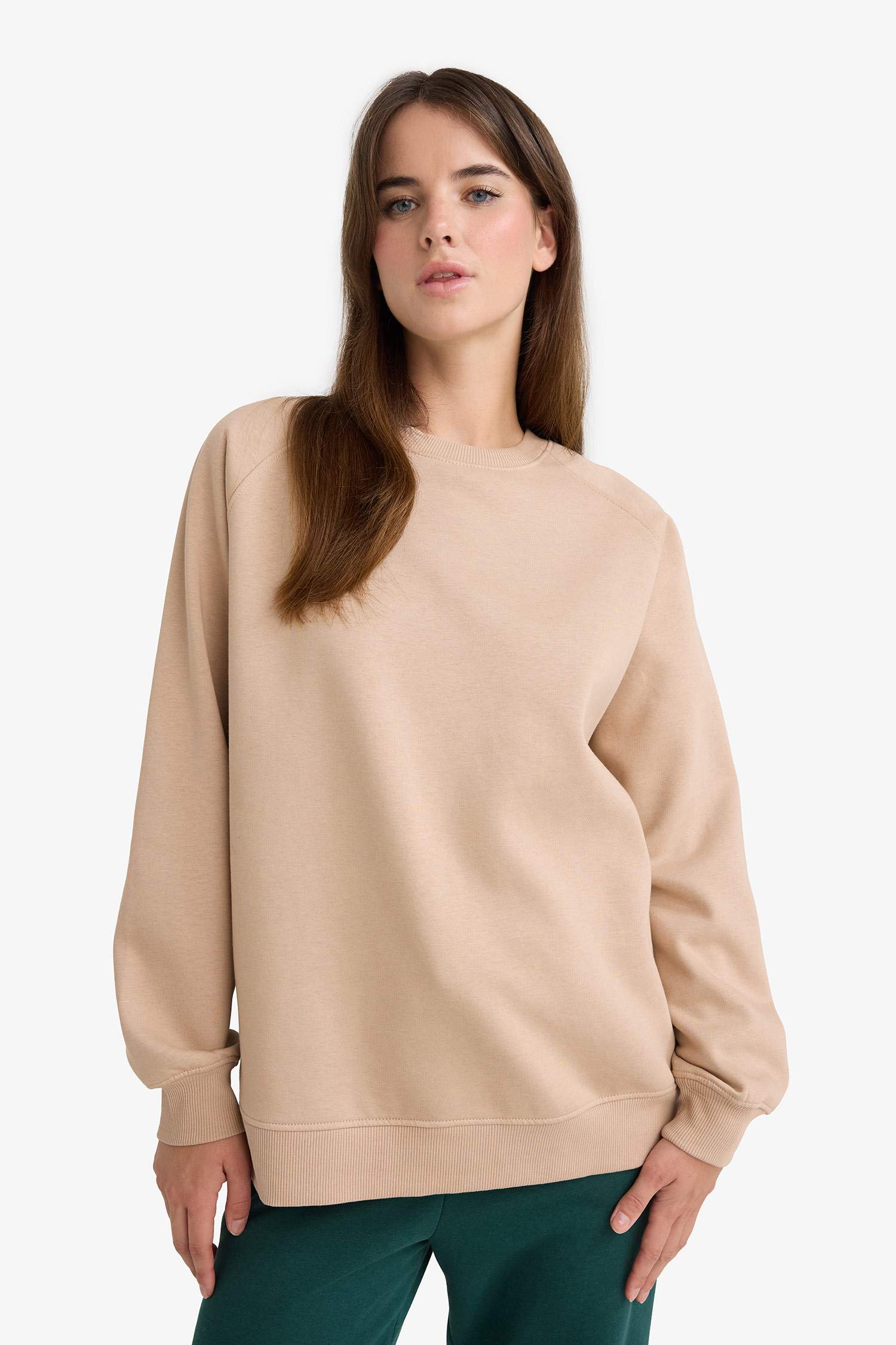 Oversize Fit Crew Neck Thick Fabric Sweatshirt