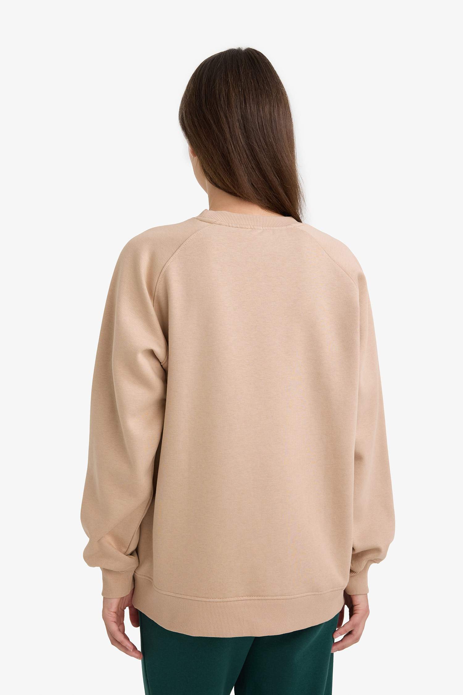 Oversize Fit Crew Neck Thick Fabric Sweatshirt