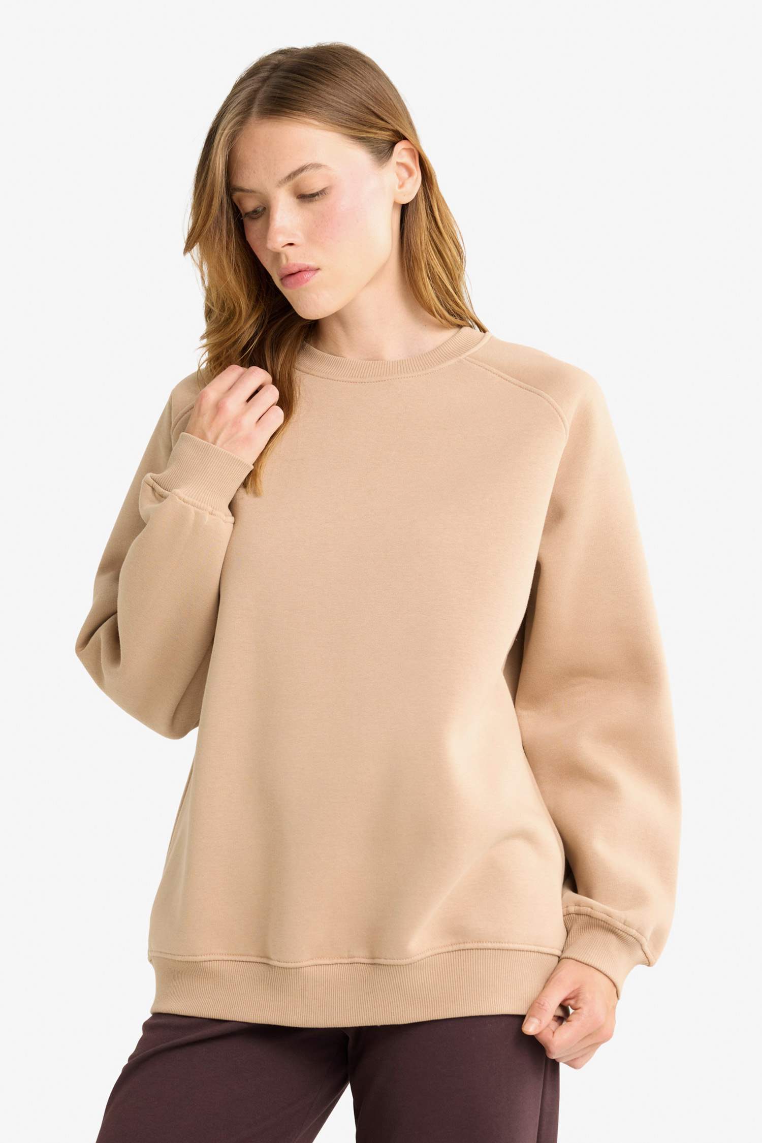 Oversize Loose Fit Basic Thick Fabric Sweatshirt