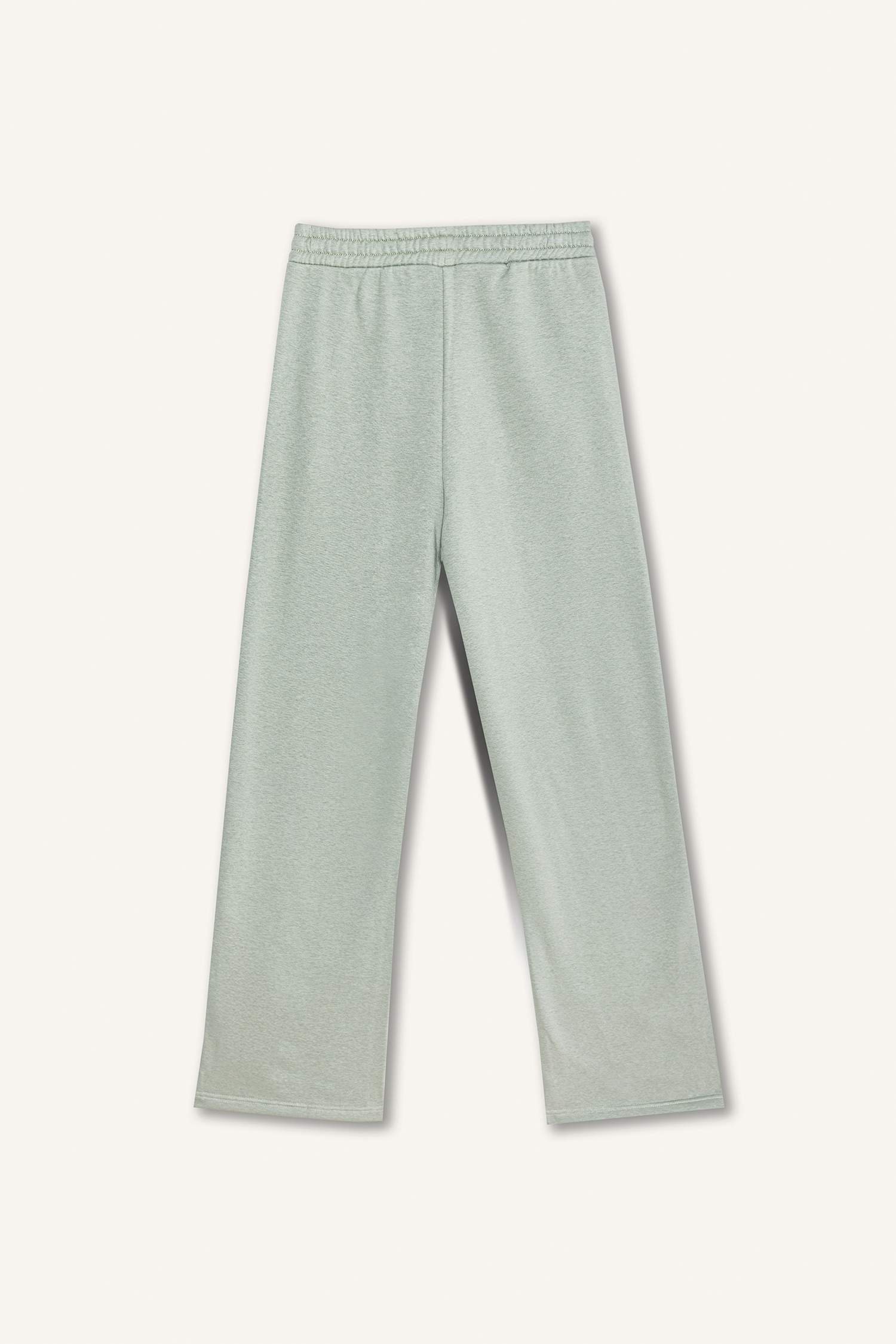 Straight Fit Beli Lastikli Basic Düz Kalın Eşofman Altı