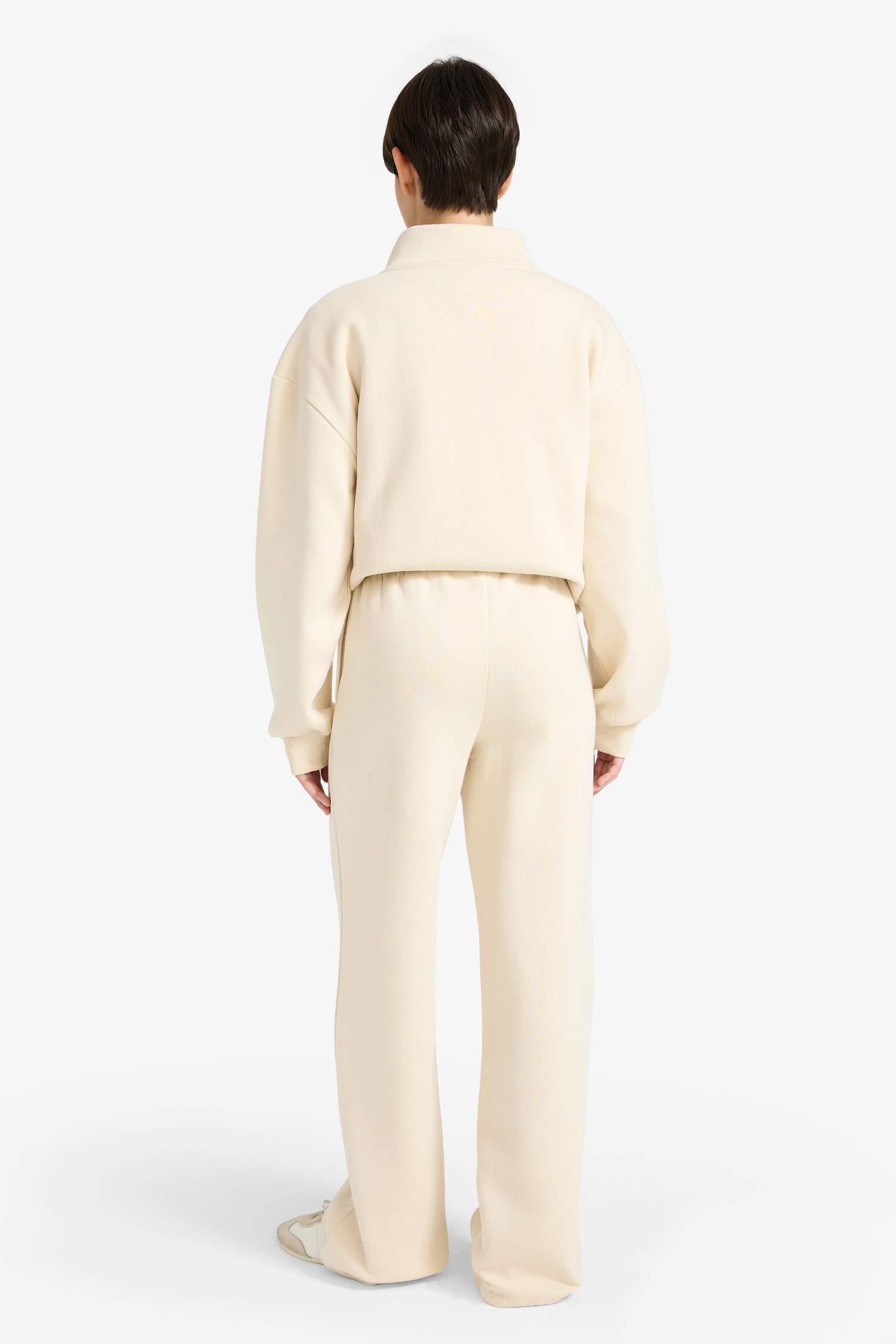 بنطلون قماش بيزك قصة مستقيمة تقيل