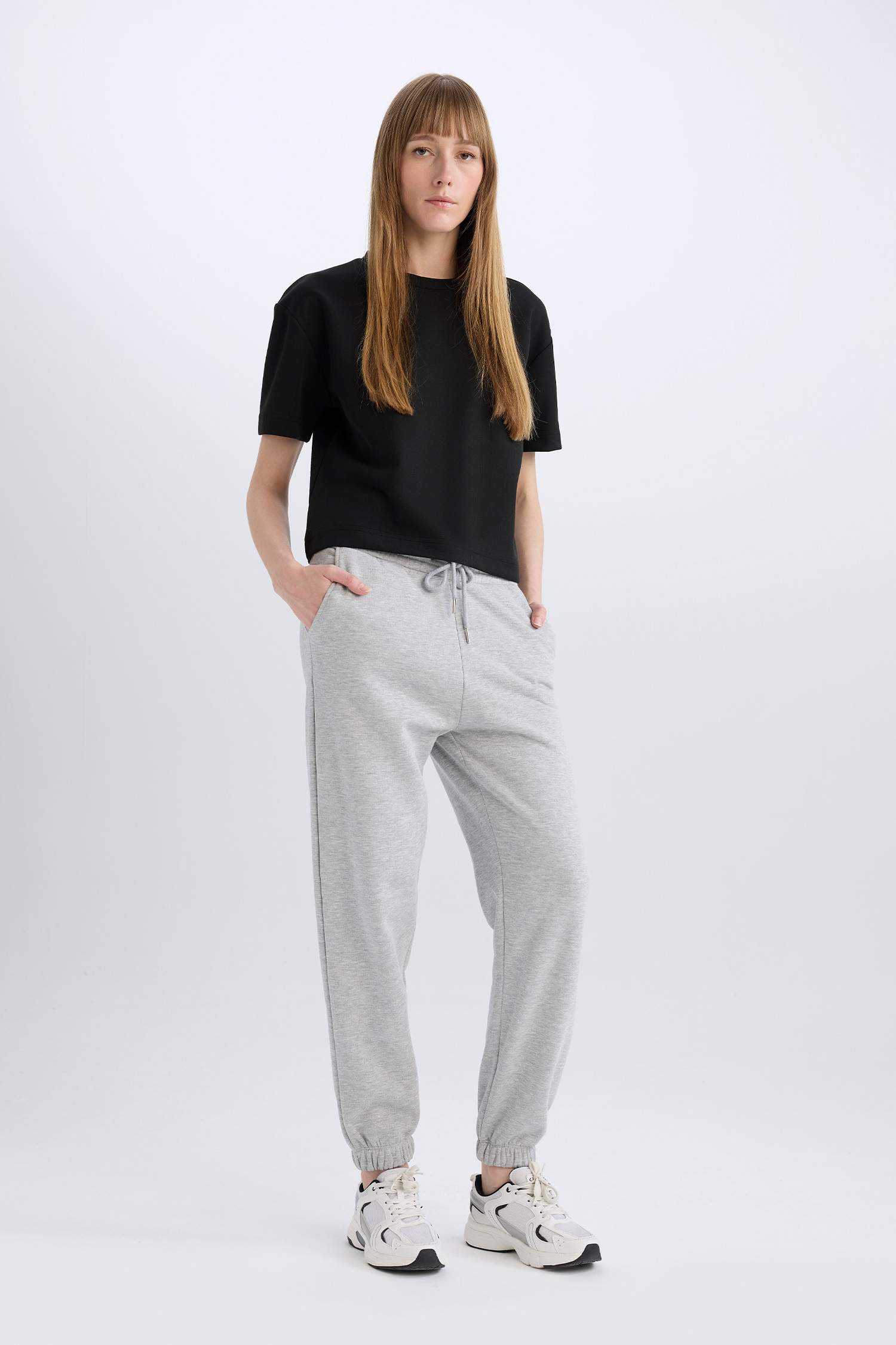 Jogger Pocket Thick Sweatshirt Fabric Trousers