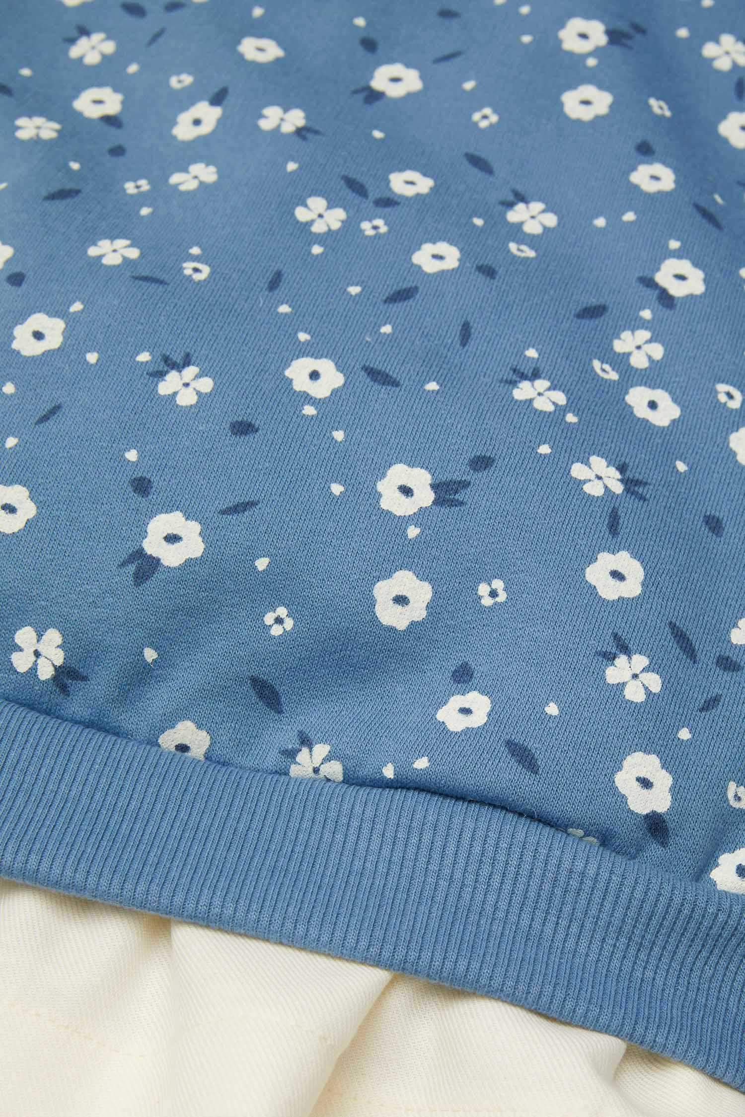 Kız Bebek 2'li Takım Çiçekli Sweatshirt Üst Beli Lastikli Uzun Tayt Alt