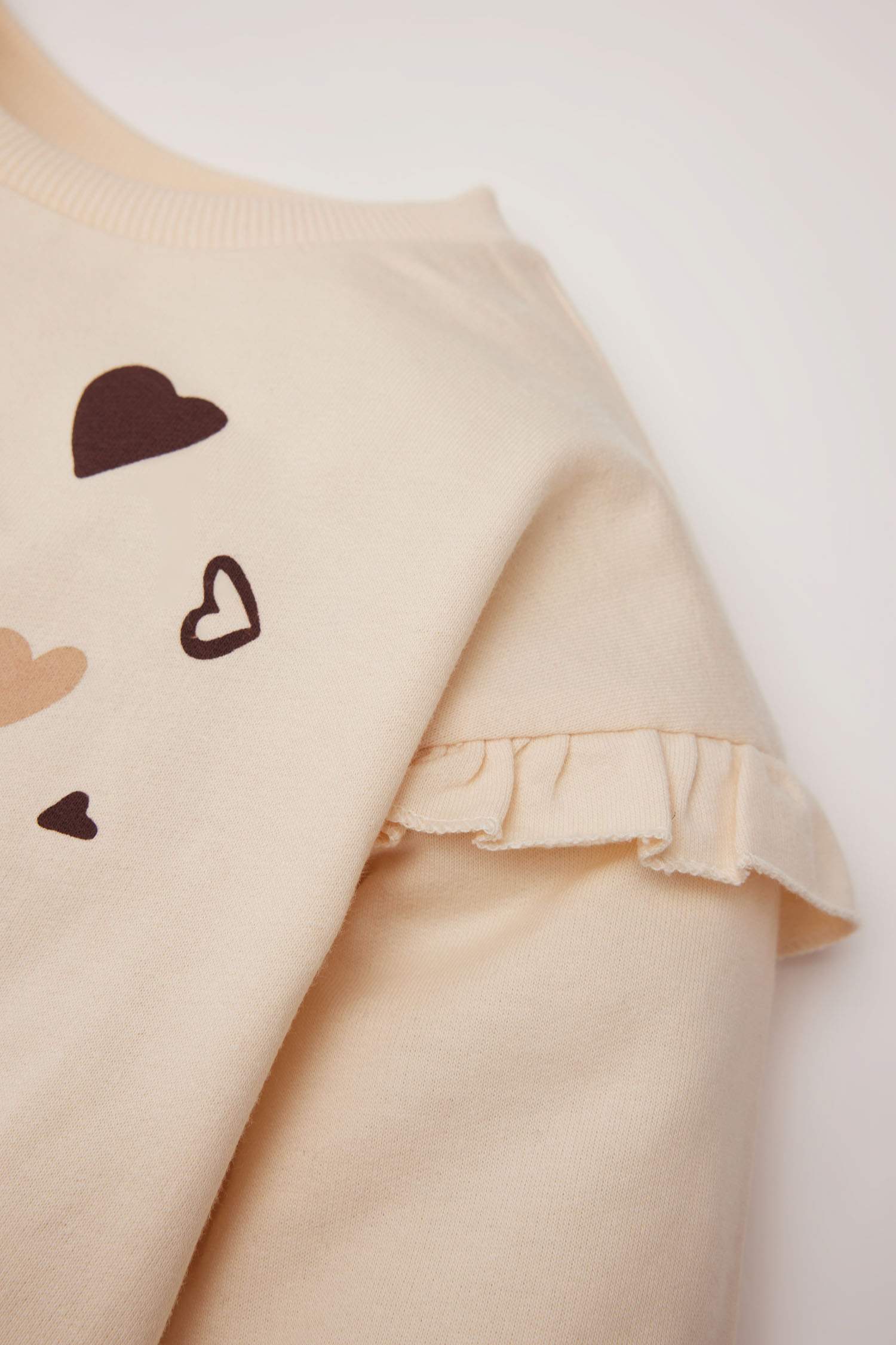 طقم من 3 قطع سويت شيرت, سروال ضيق و اكسسوار شعر للبيبي بنت