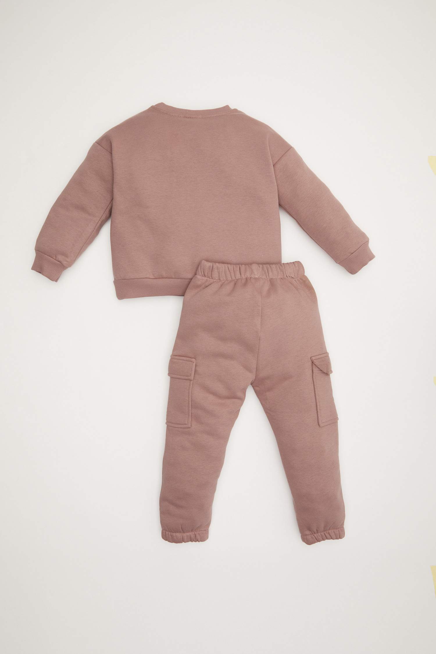 Kız Bebek 2'li Takım Baskılı Sweatshirt Beli Lastikli Eşofman Altı