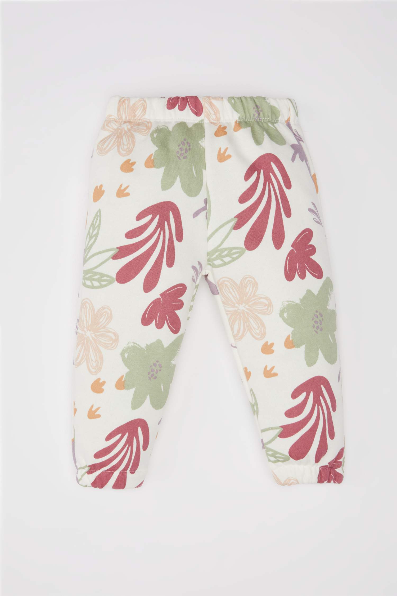 طقم بناتي سويت شيرت مطبوع برقبة مستديرة و سروال