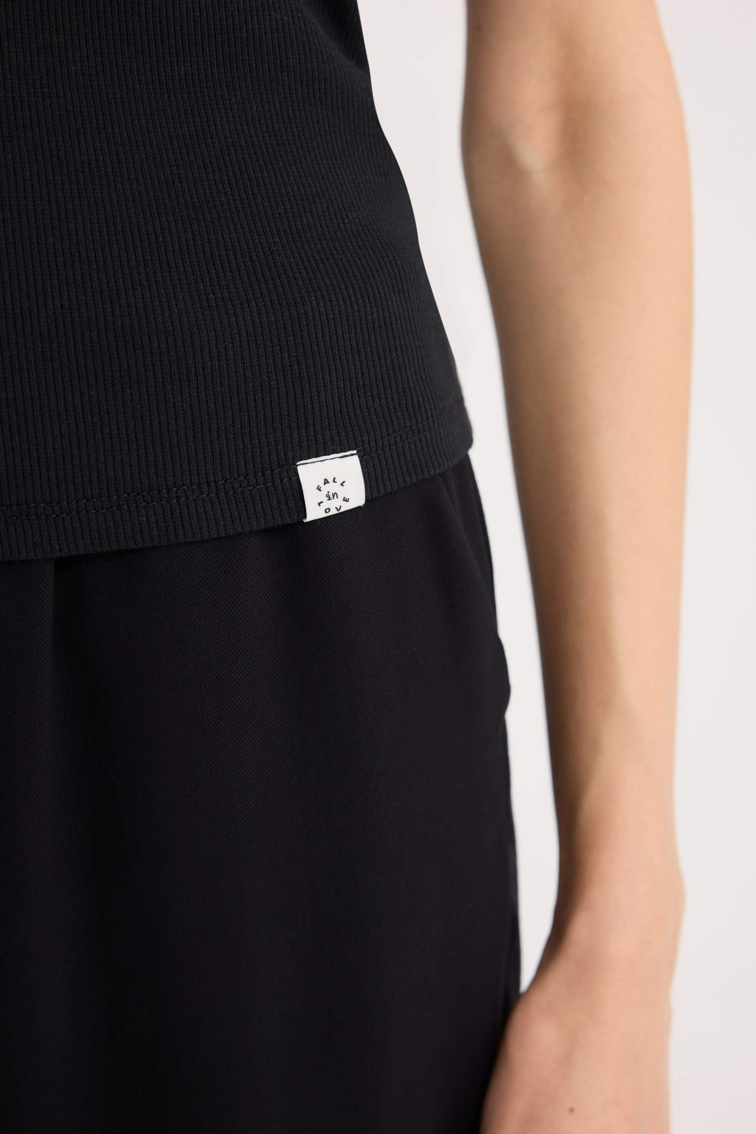 Yuvarlak Yaka Ribana Basic Düz İç Atlet-Fall in Love