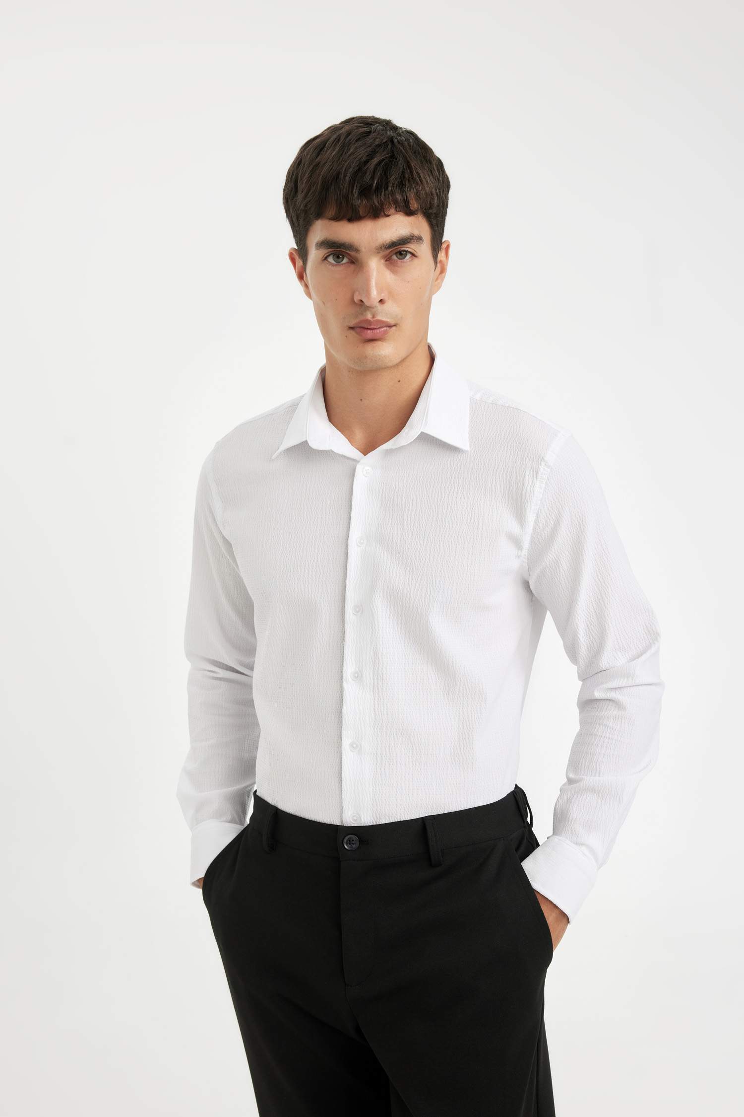 قميص بولو مودرن فيت بكم طويل