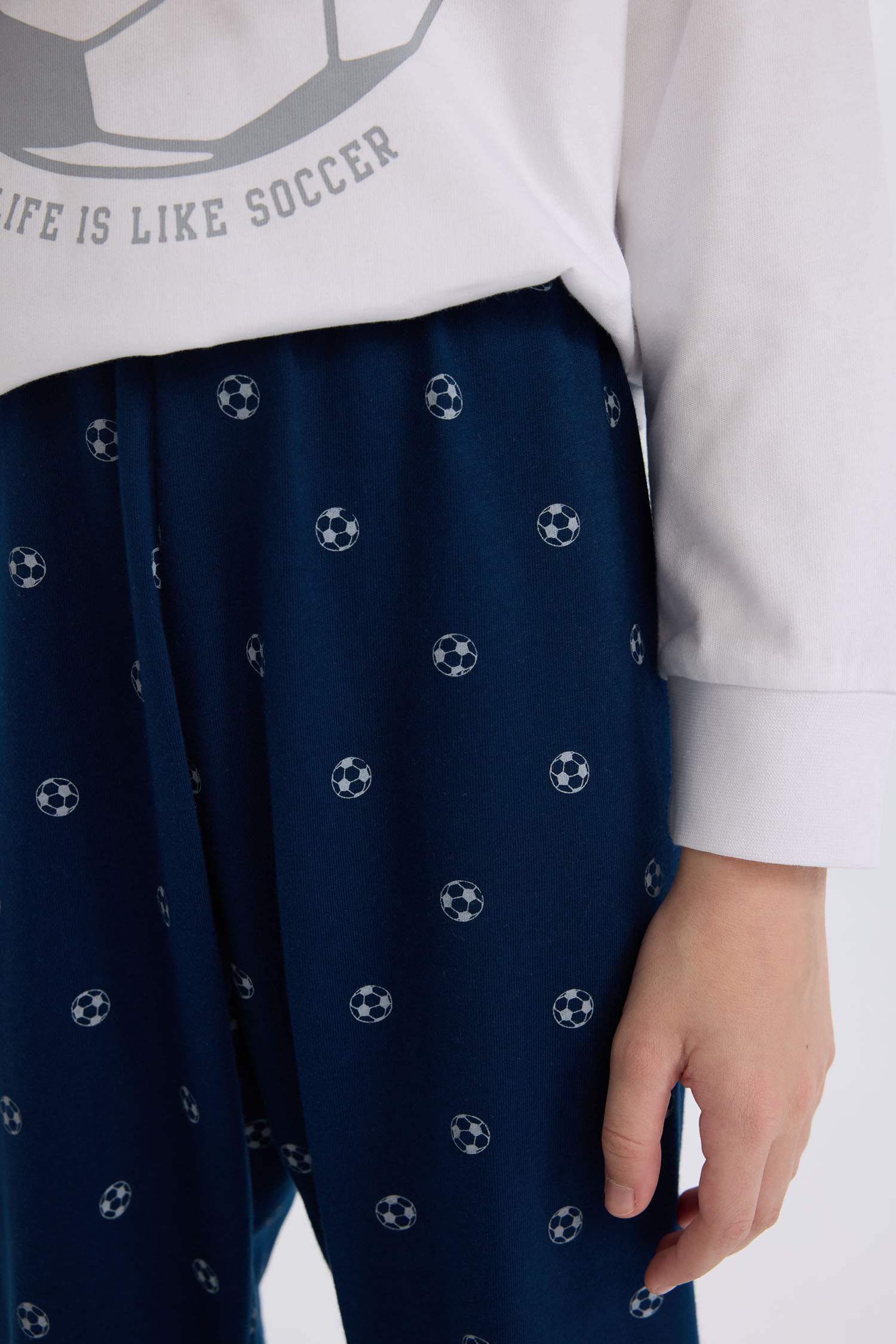 Erkek Çocuk Pijama Takımı Baskılı Uzun Kollu Üst Desenli Alt