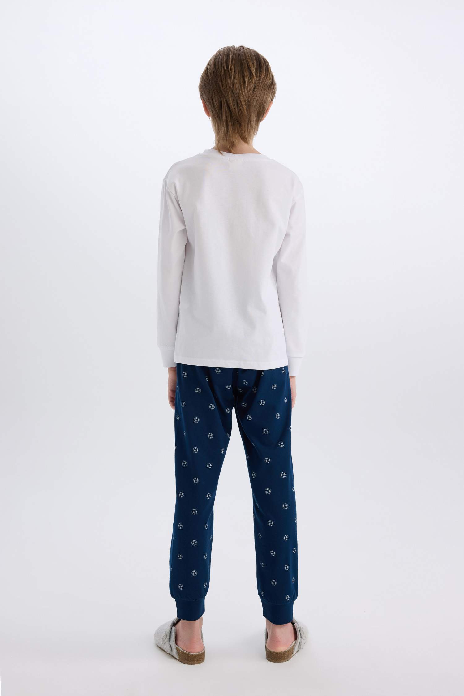 Erkek Çocuk Pijama Takımı Baskılı Uzun Kollu Üst Desenli Alt