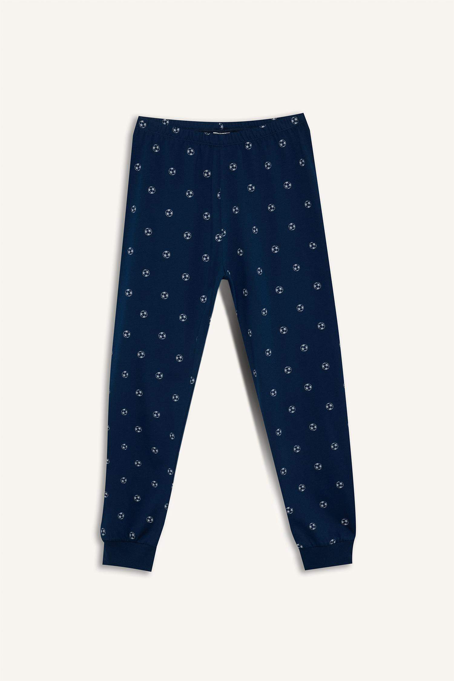 Erkek Çocuk Pijama Takımı Baskılı Uzun Kollu Üst Desenli Alt