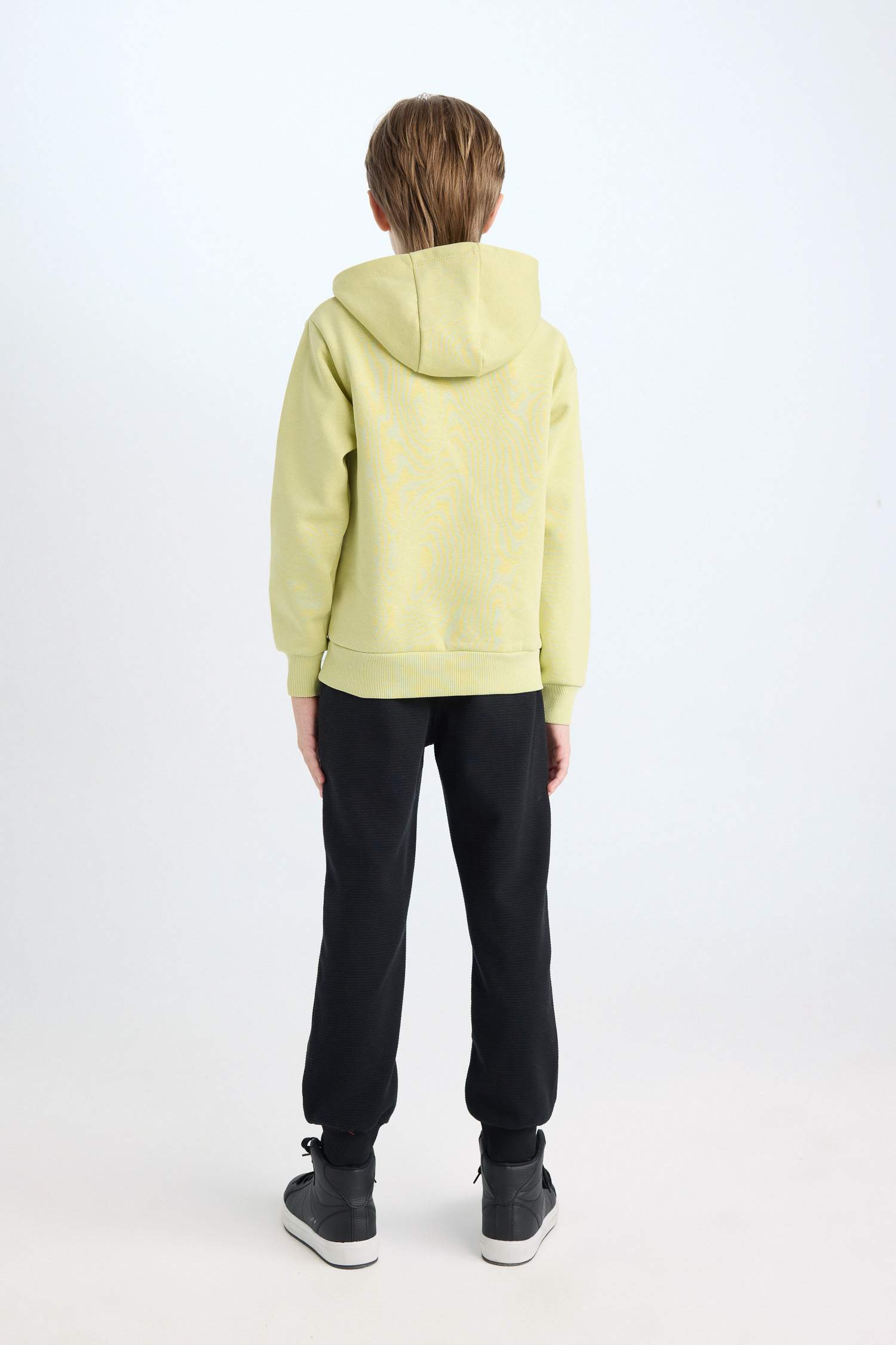 Erkek Çocuk 2'li Takım Kapüşonlu Baskılı Sweatshirt Beli Lastikli Jogger Eşofman Altı