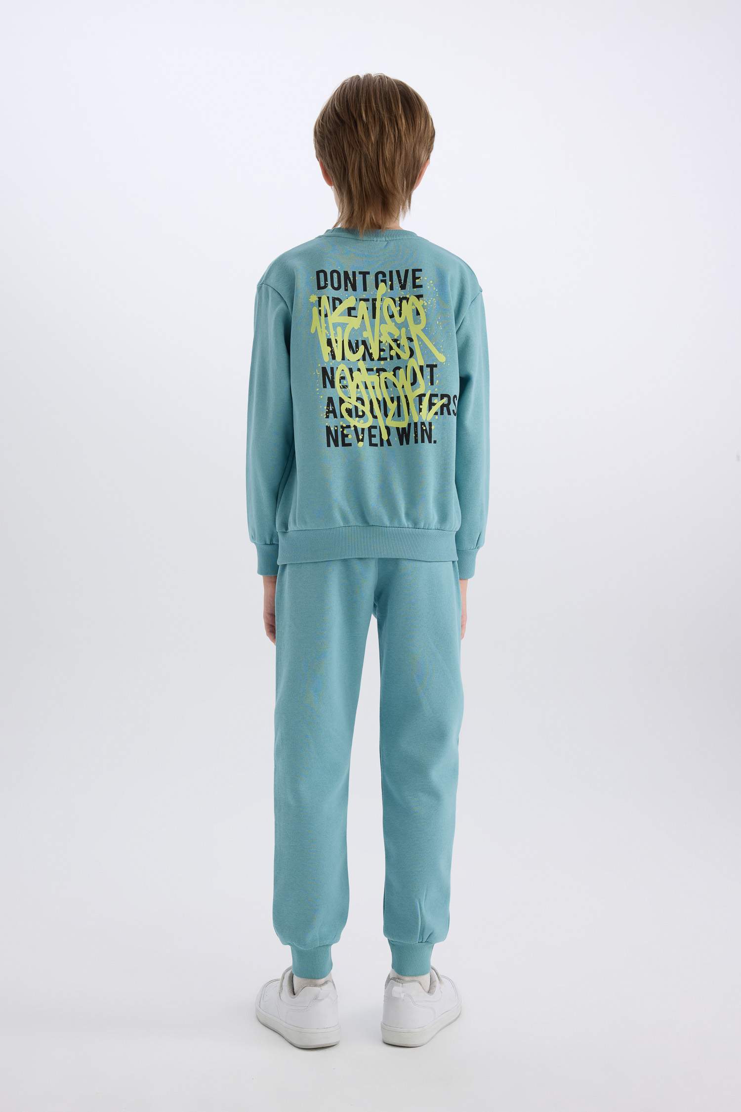 Erkek Çocuk 2'li Takım Baskılı Sweatshirt Eşofman Altı