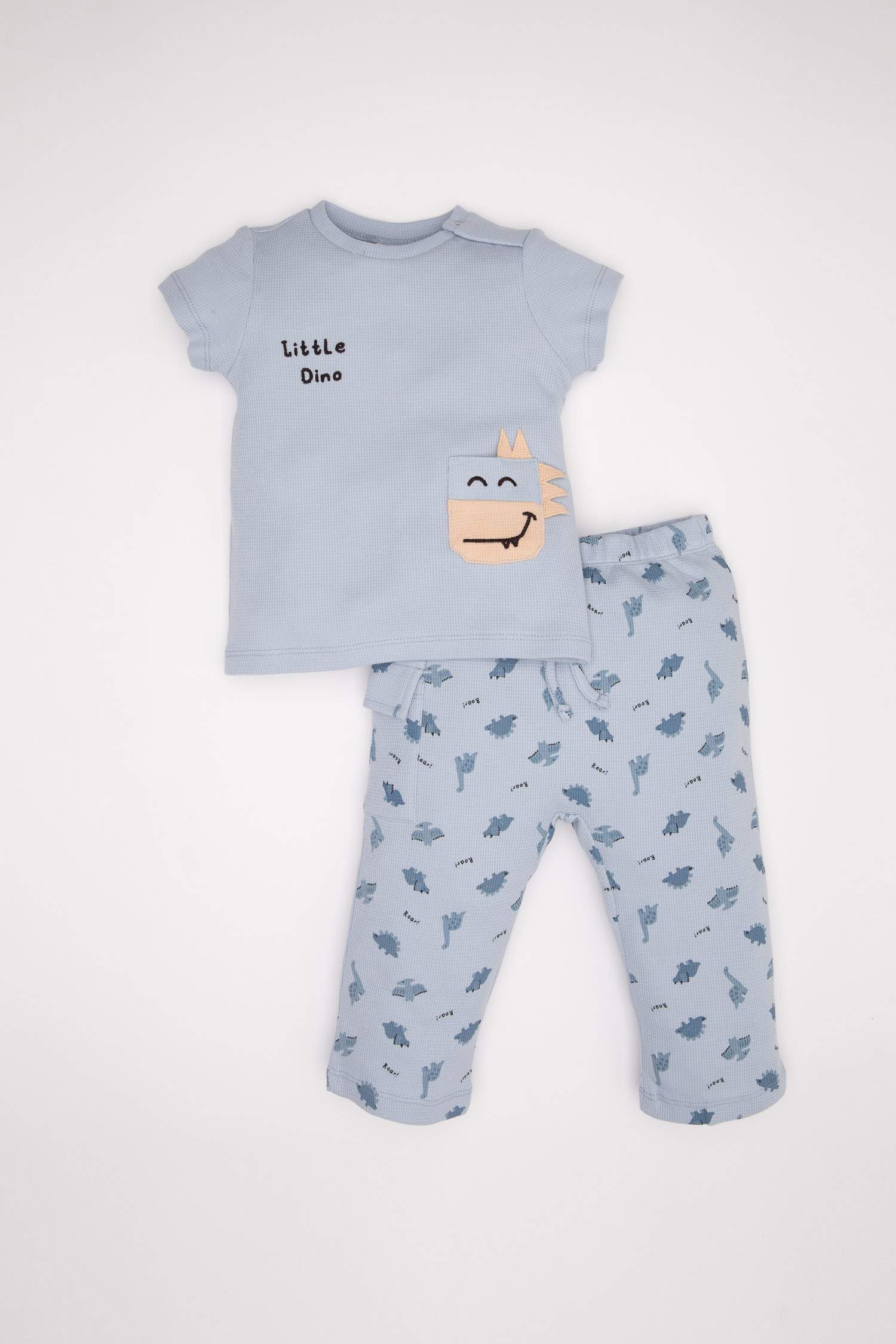 Ensemble pour bébé garçon, t-shirt à manches courtes à motif de dinosaure et bas à taille élastique