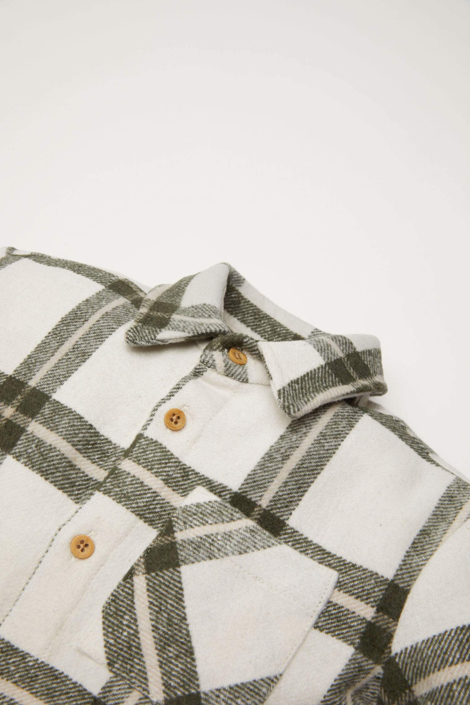 Erkek Bebek Flanel Uzun Kollu Cepli Kareli Gömlek