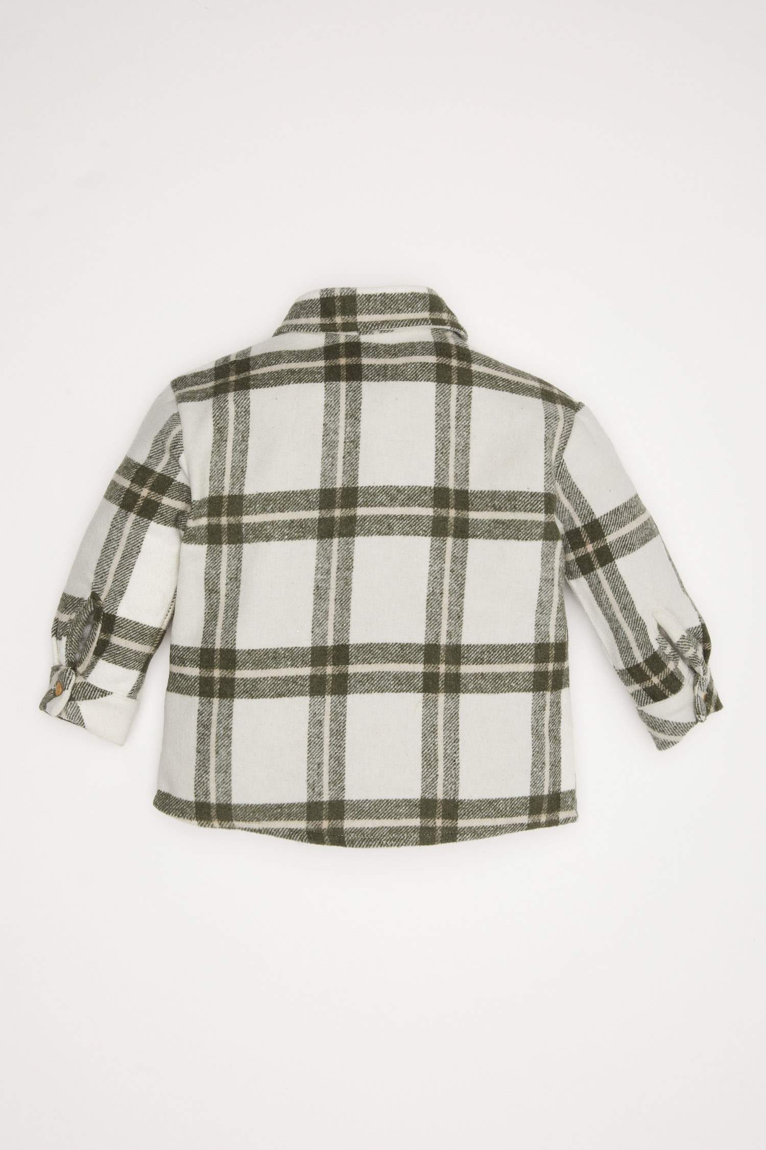 Erkek Bebek Flanel Uzun Kollu Cepli Kareli Gömlek