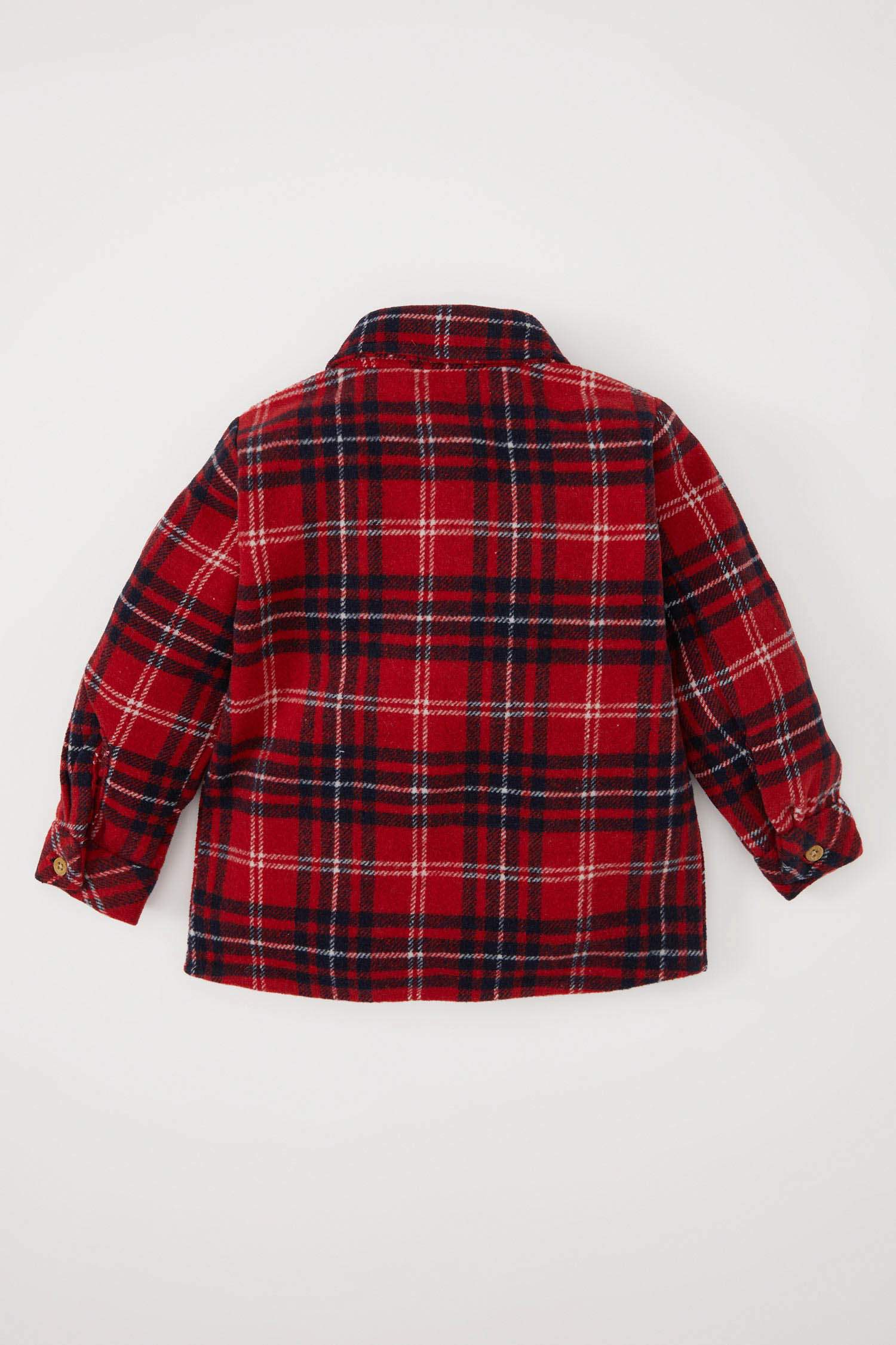 Baby Boy Flannel Plaid Pocket Detailed Shirt
