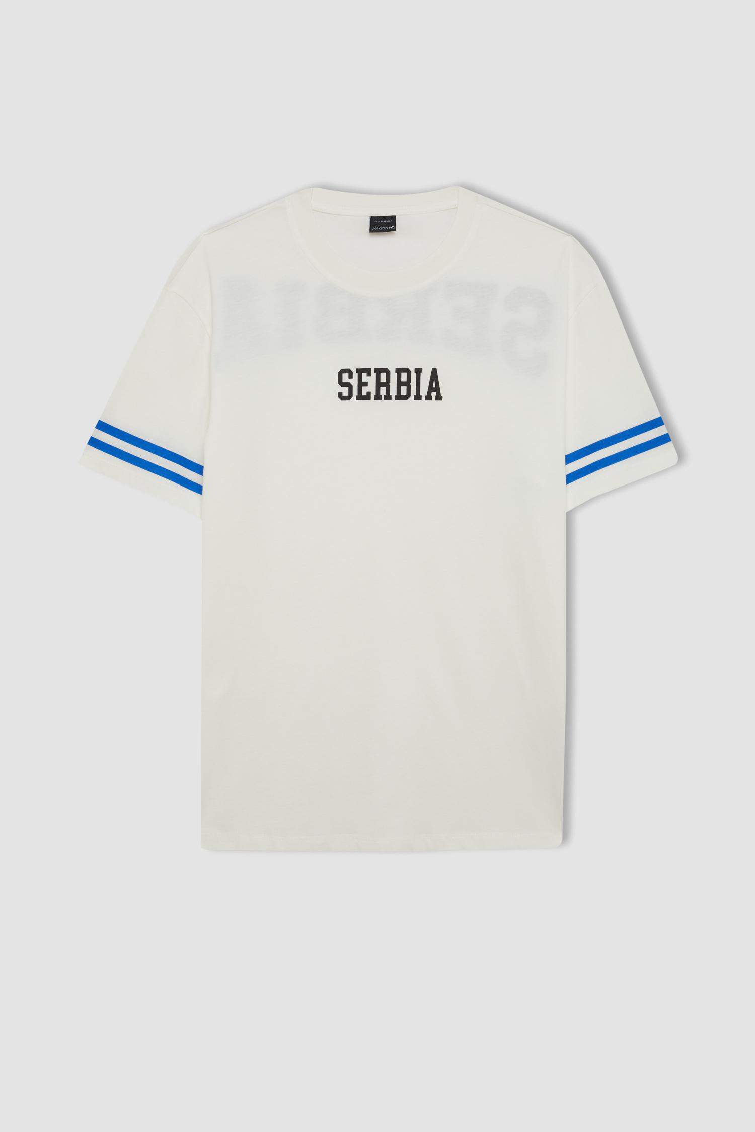 DeFactoFit Standard Fit Collar Printed Sports T-Shirt