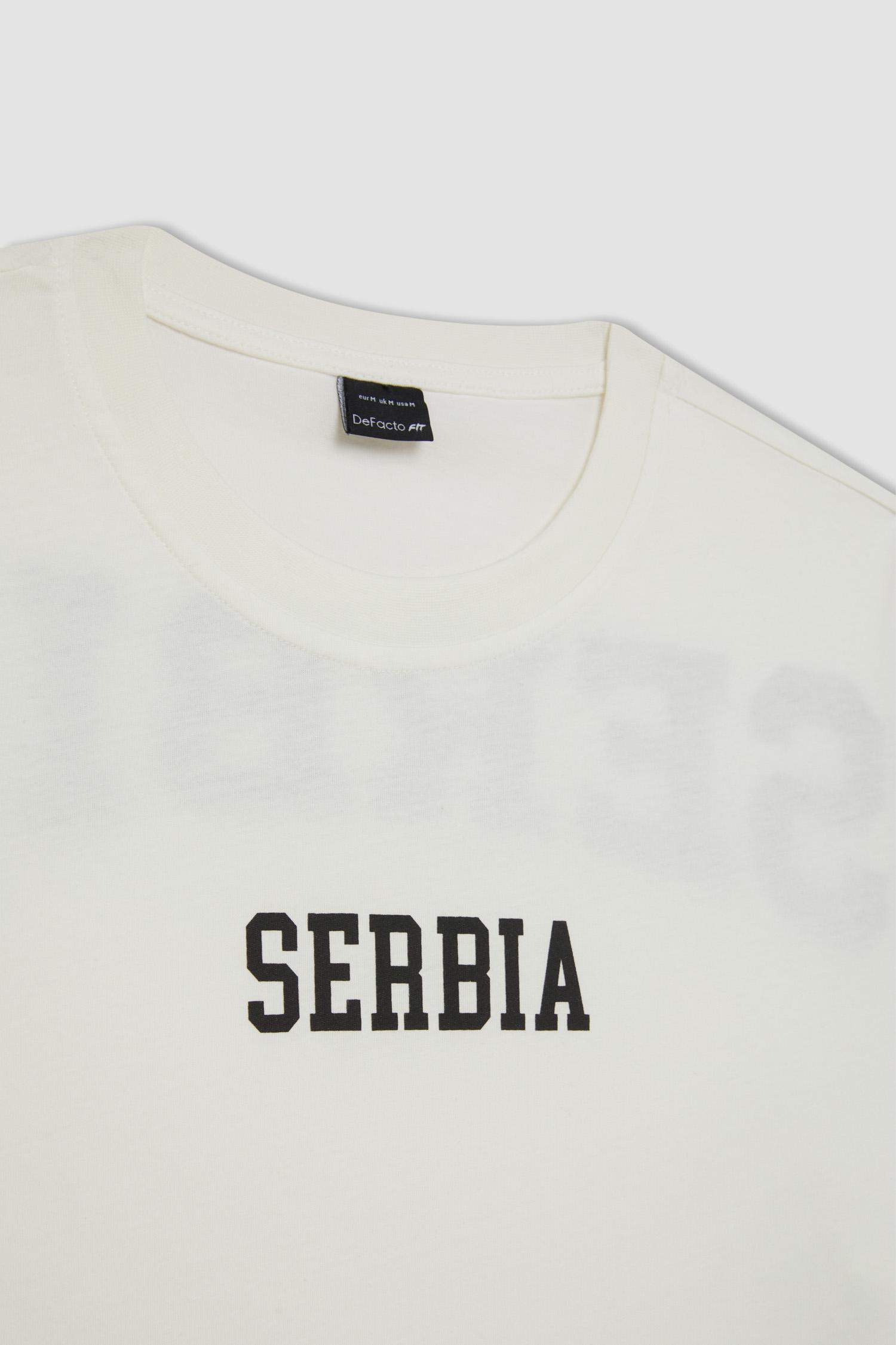 DeFactoFit Standard Fit Collar Printed Sports T-Shirt